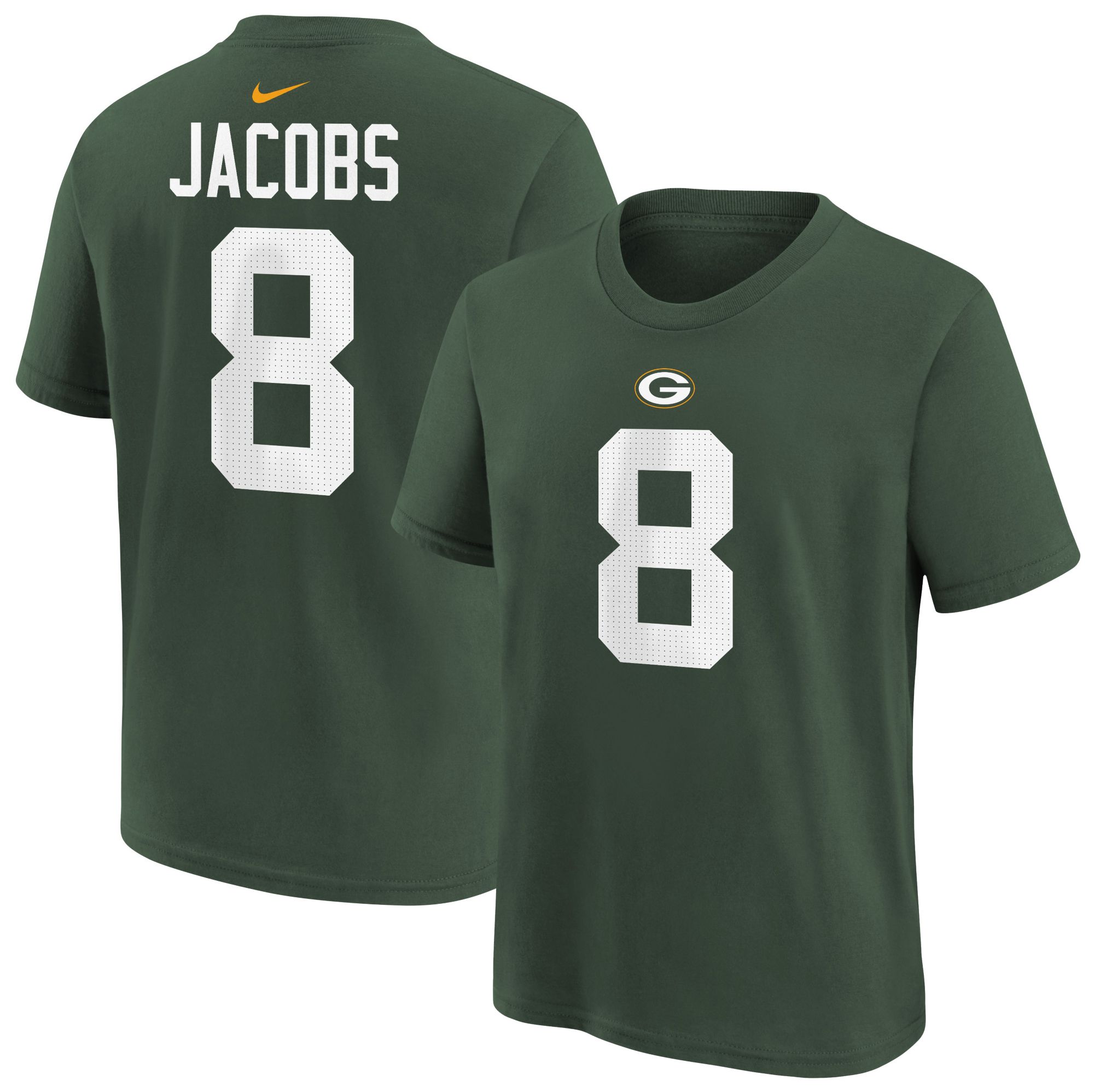 Nike Youth Green Bay Packers Josh Jacobs #8 Green T-Shirt