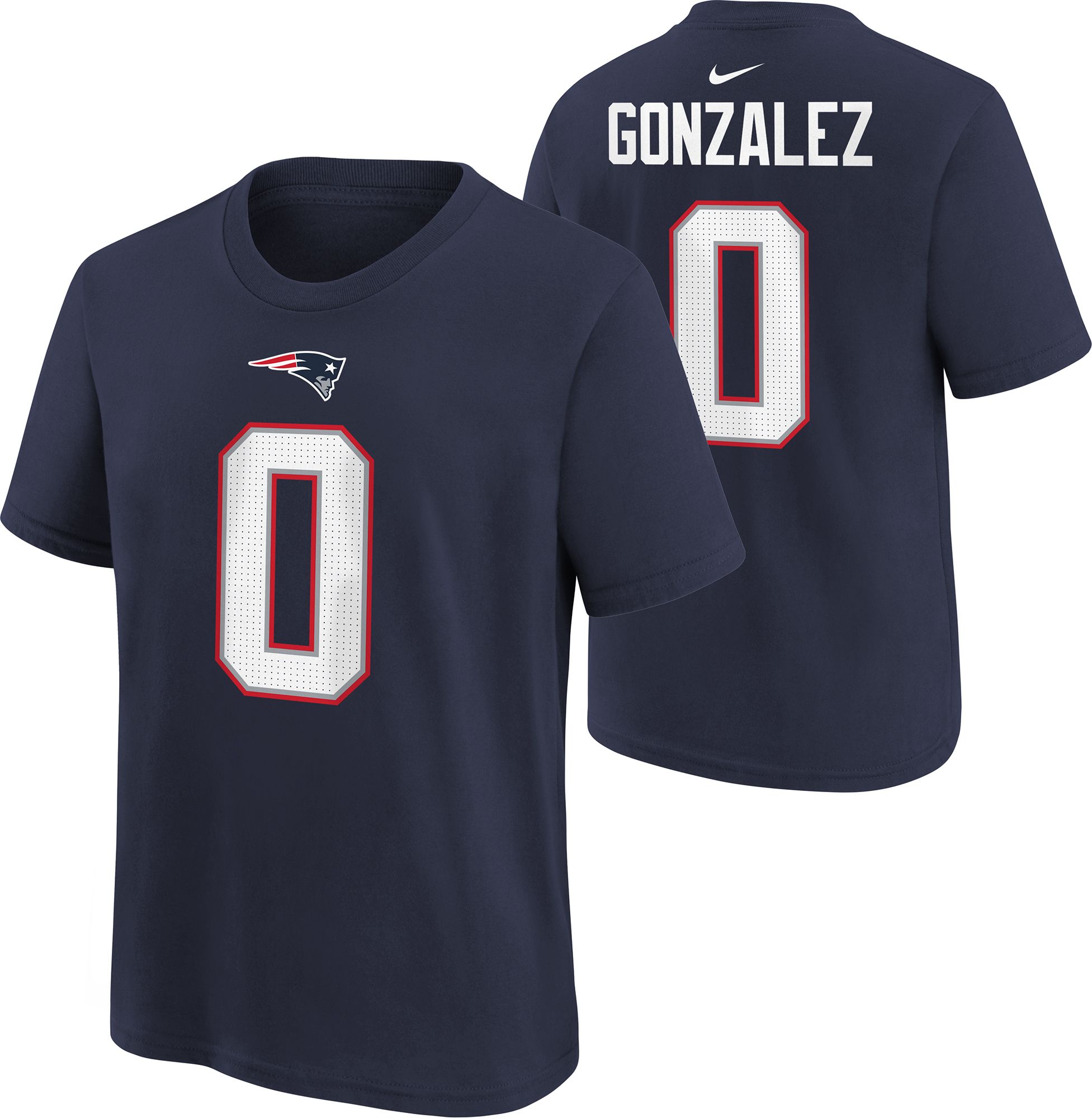 Nike Youth New England Patriots Christian Gonzalez #0 College Navy T-Shirt
