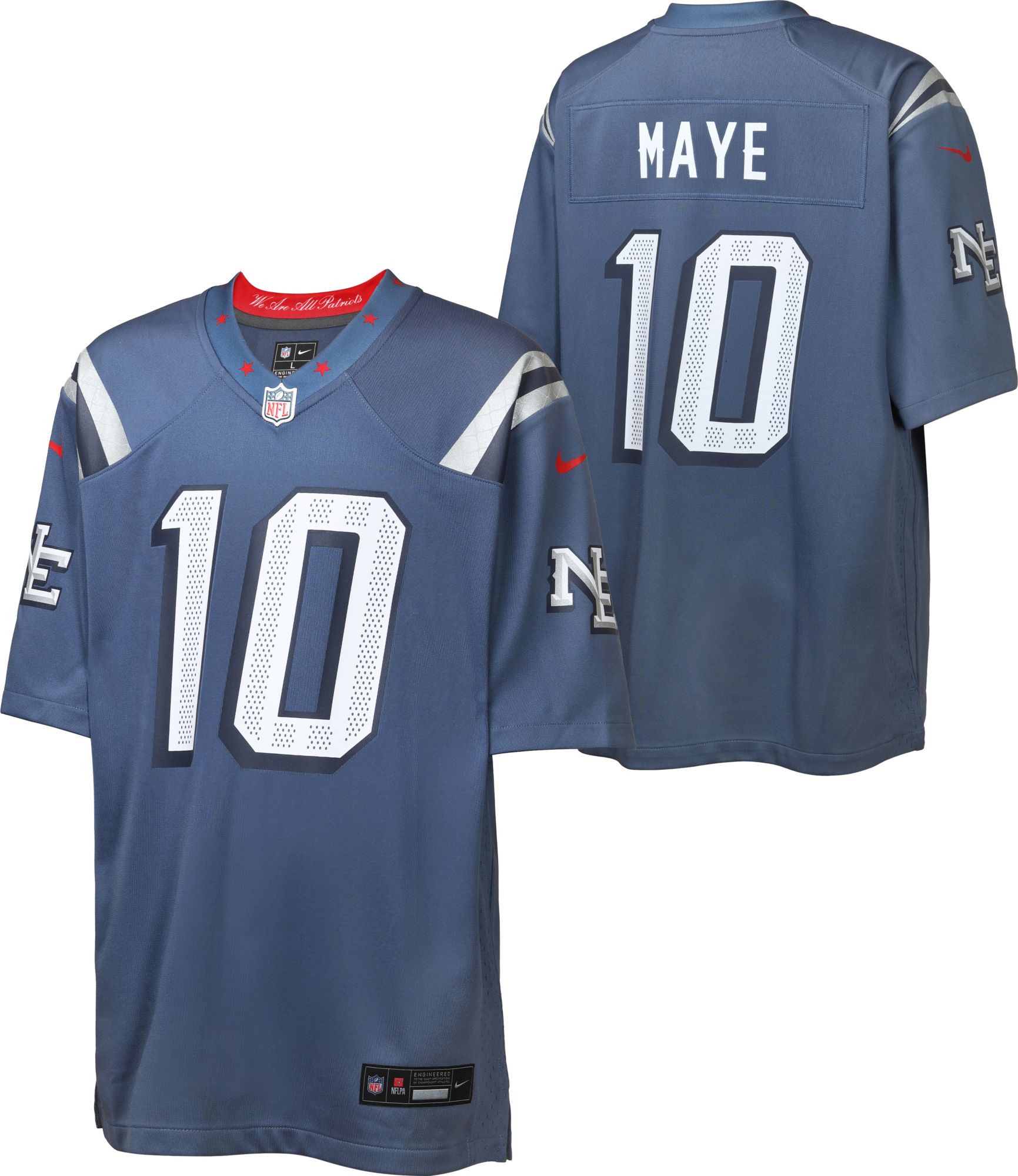 Nike Youth New England Patriots Drake Maye #10 NFL Rivalries Game Jersey