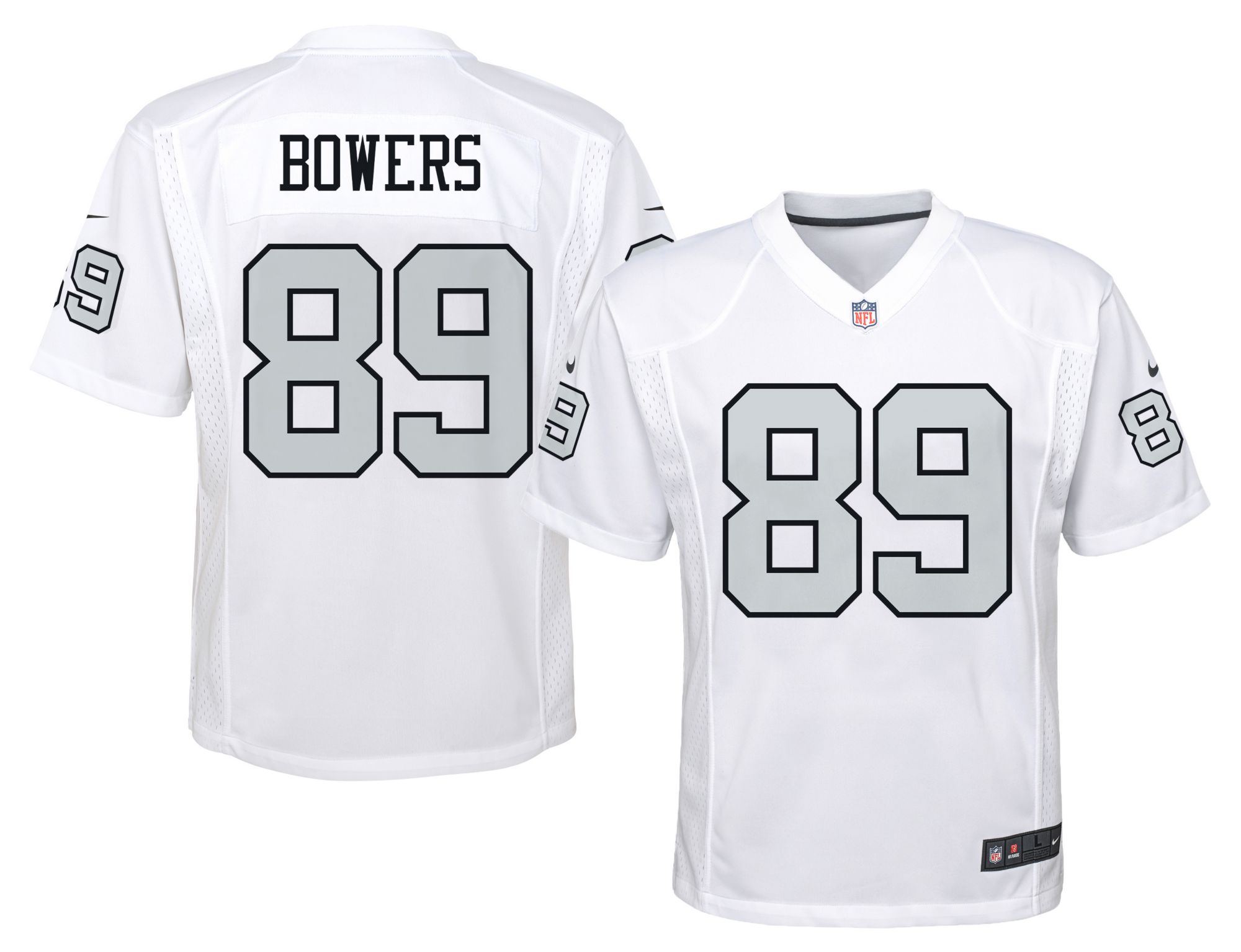 Nike Youth Las Vegas Raiders Brock Bowers #89 White Alternate Game Jersey