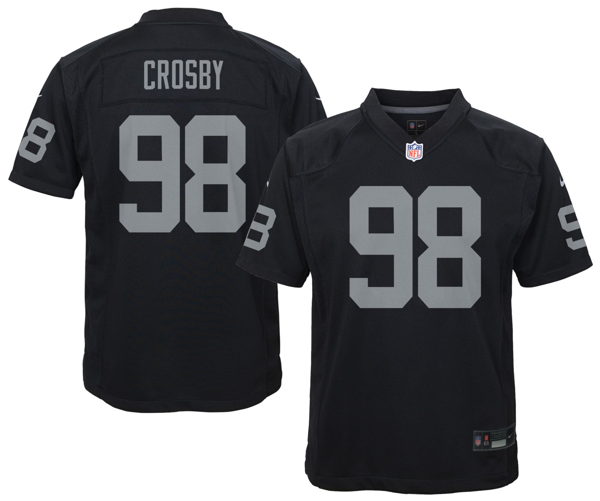 Nike Youth Maxx Crosby #98 Black Game Jersey