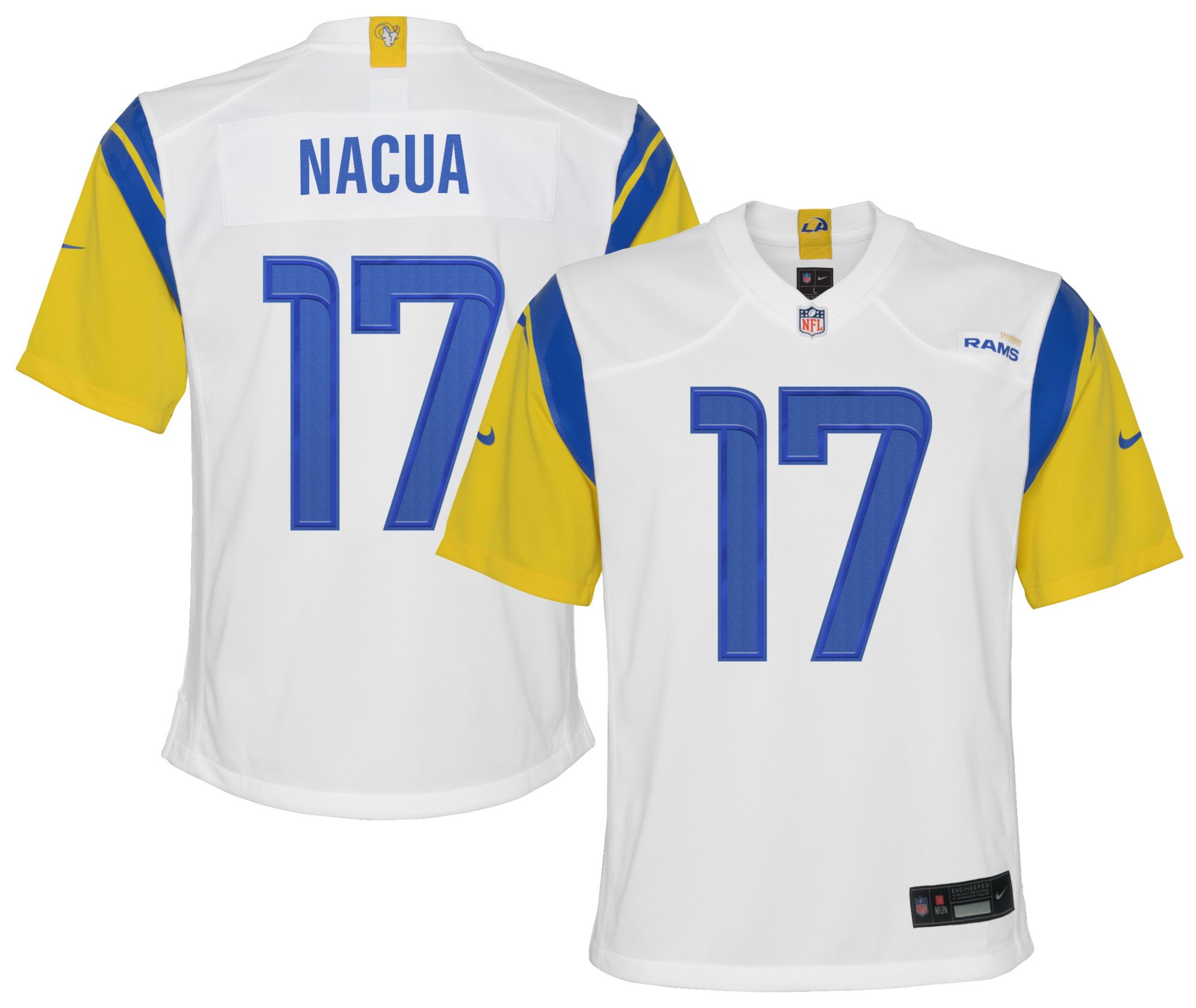 Nike Youth Los Angeles Rams Puka Nacua #12 Bone Alternate Game Jersey