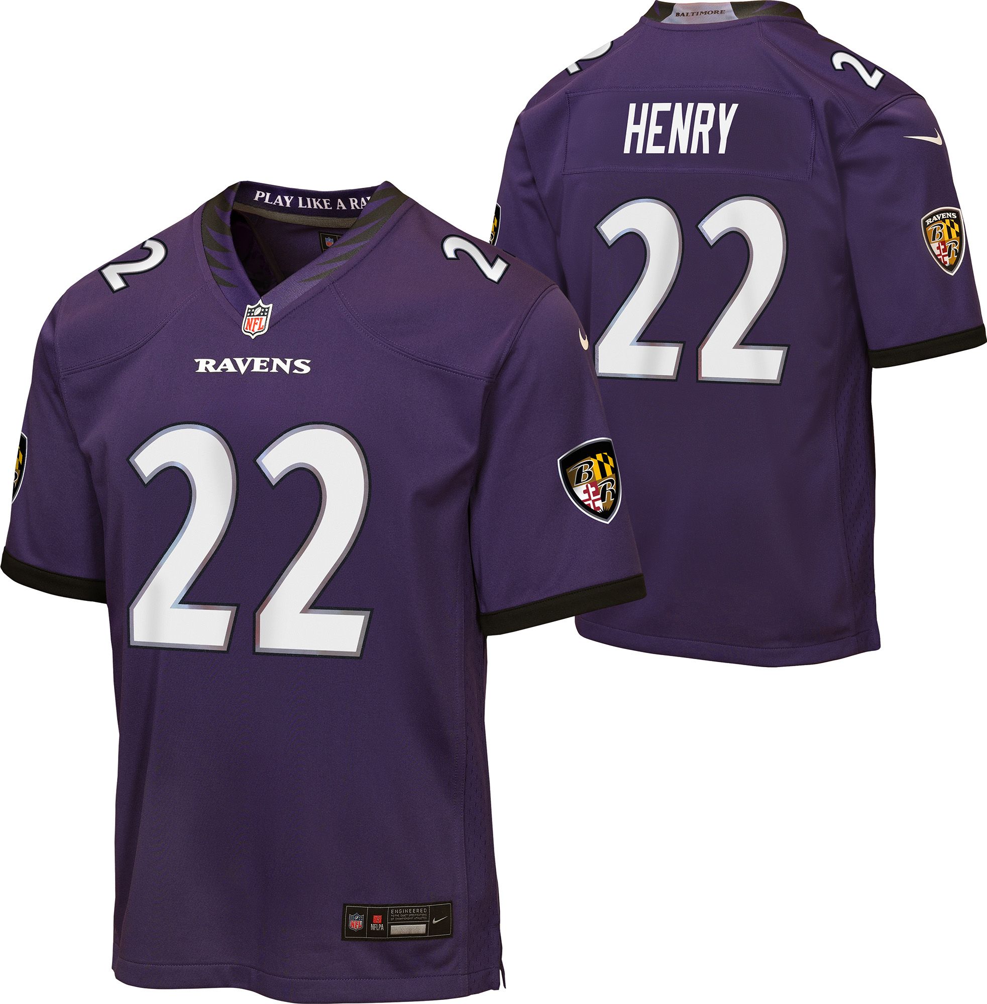 Nike Youth Baltimore Ravens Derrick Henry #22 Purple Home Game Jersey