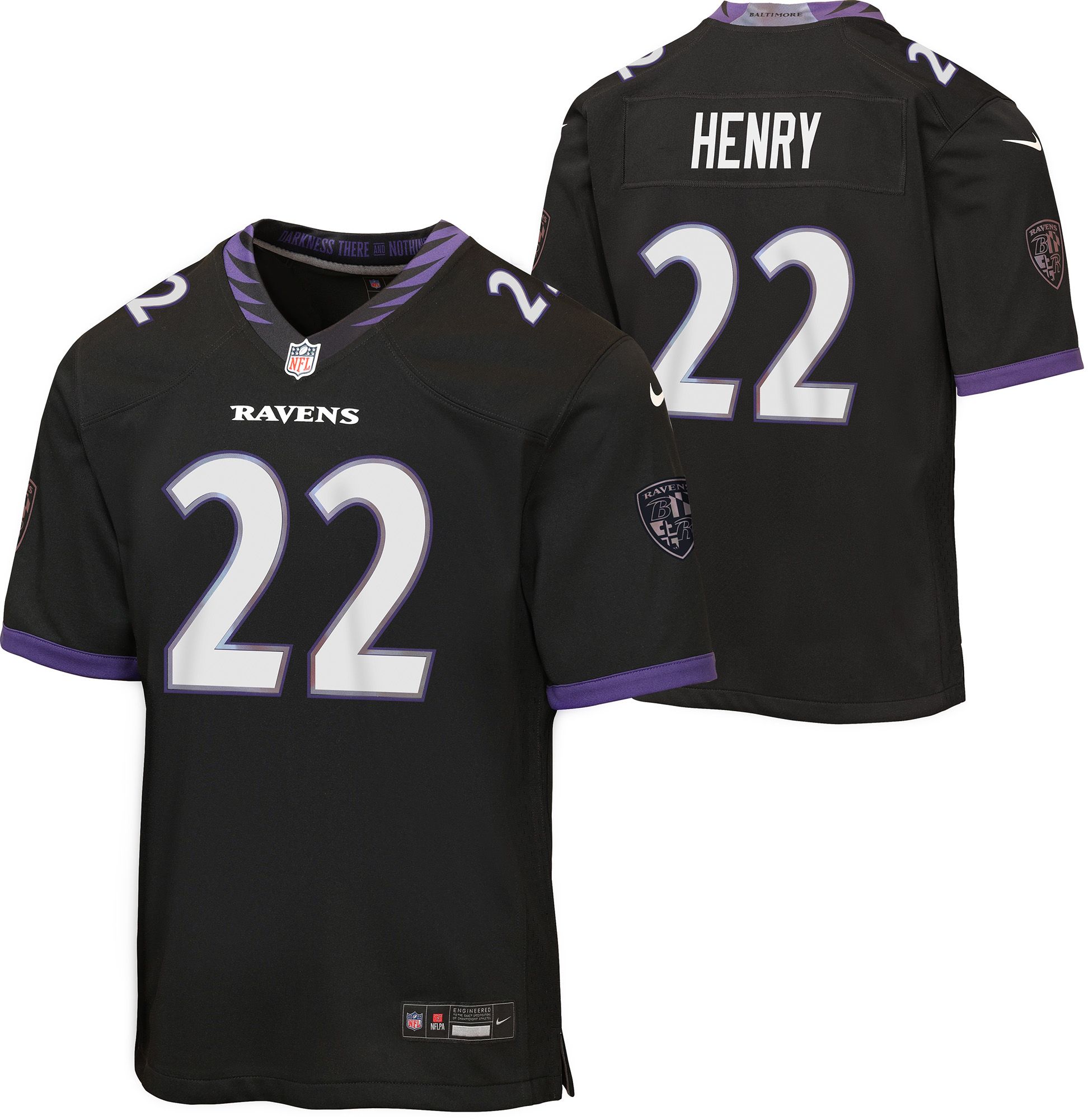 Nike Youth Baltimore Ravens Derrick Henry #22 Black Alternative Game Jersey