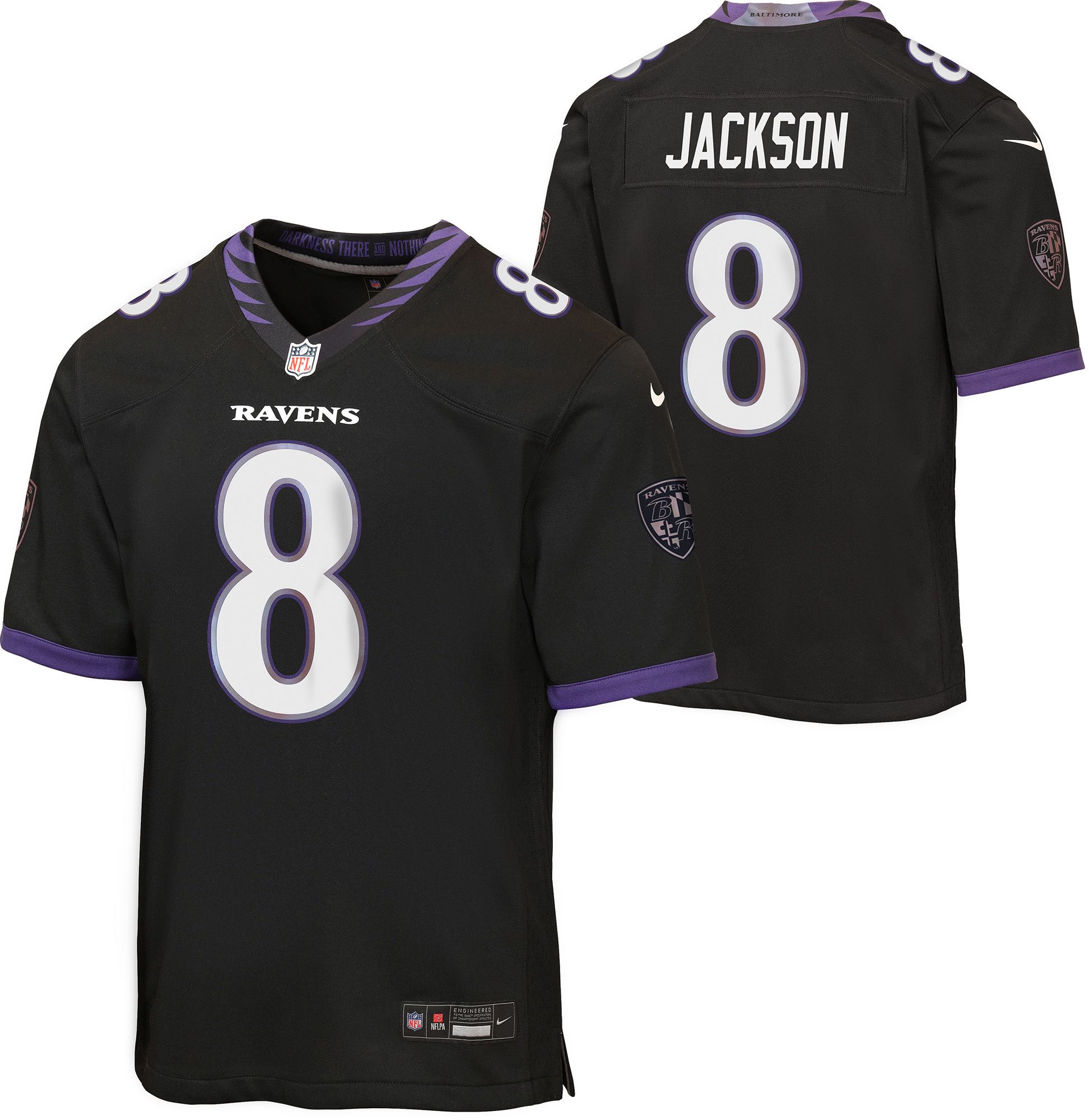 Nike Youth Baltimore Ravens Lamar Jackson #8 Black Alternate Game Jersey