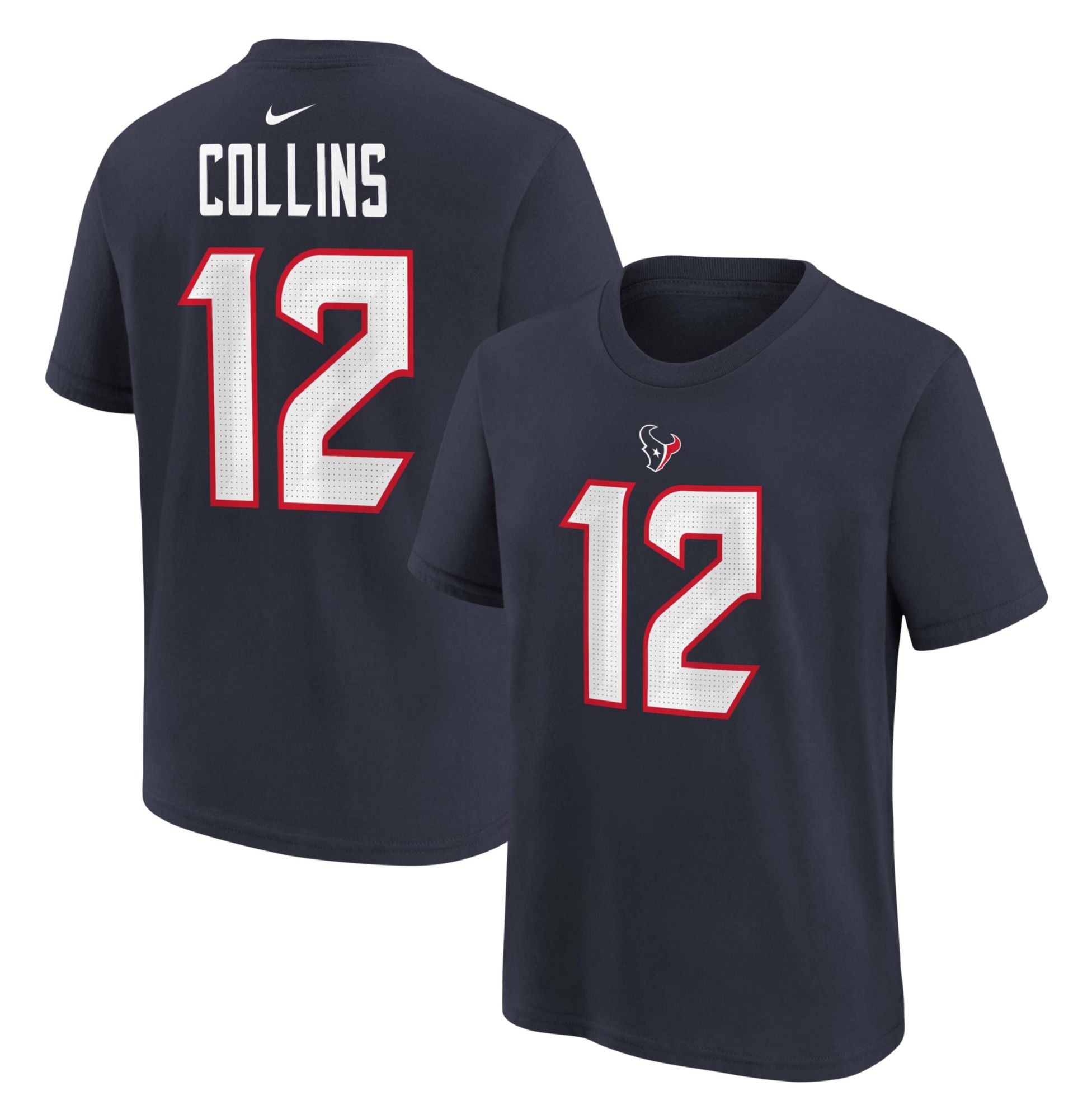 Nike Youth Houston Texans Navy Nico Collins #12 T-Shirt