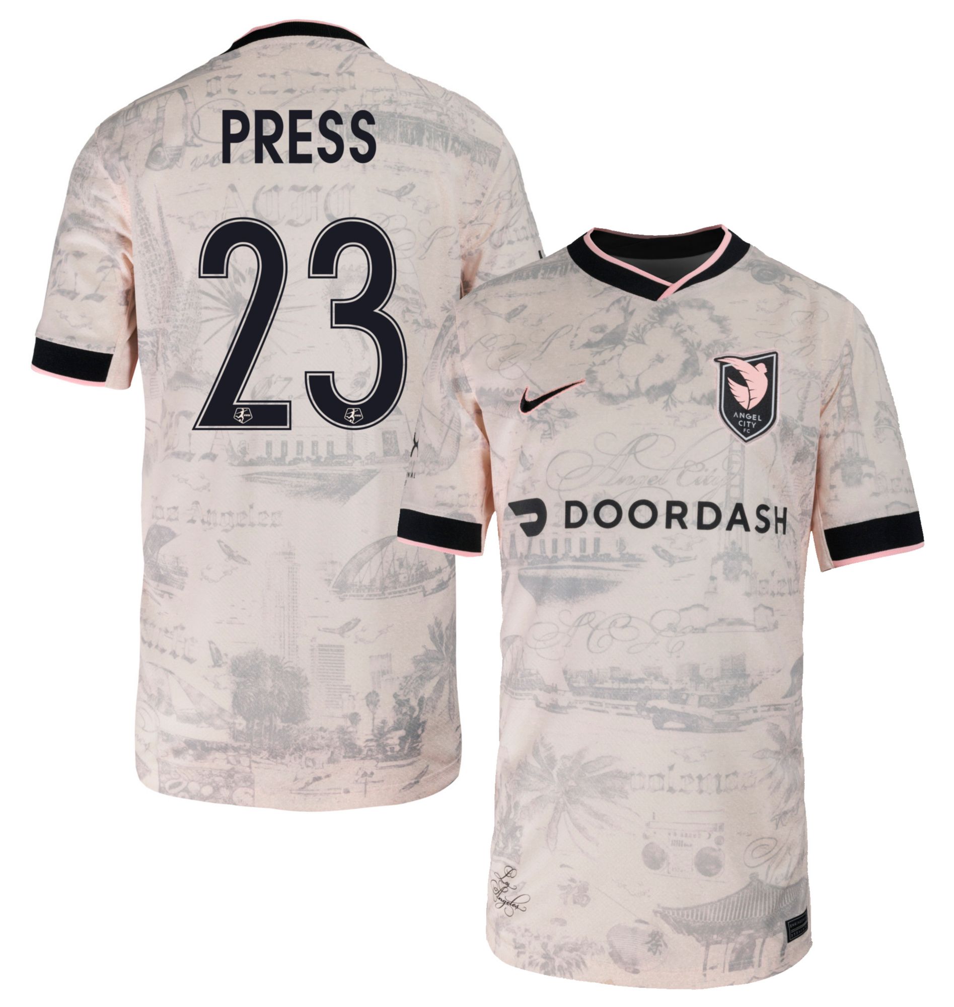 Nike Youth Angel City FC Christen Press #23 Red Away Replica Jersey