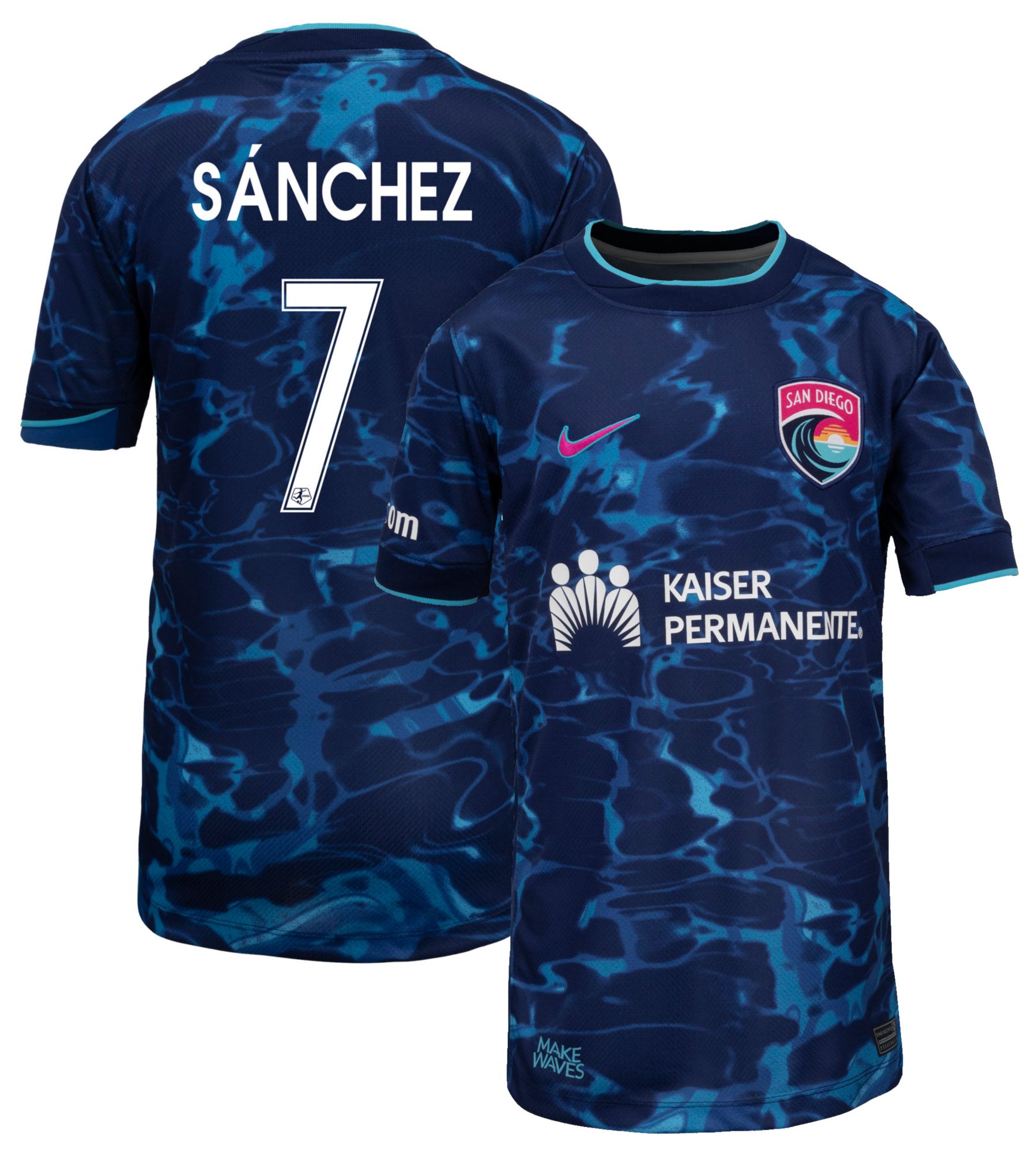 Nike Youth San Diego Wave Maria Sanchez #7 Blue Away Replica Jersey