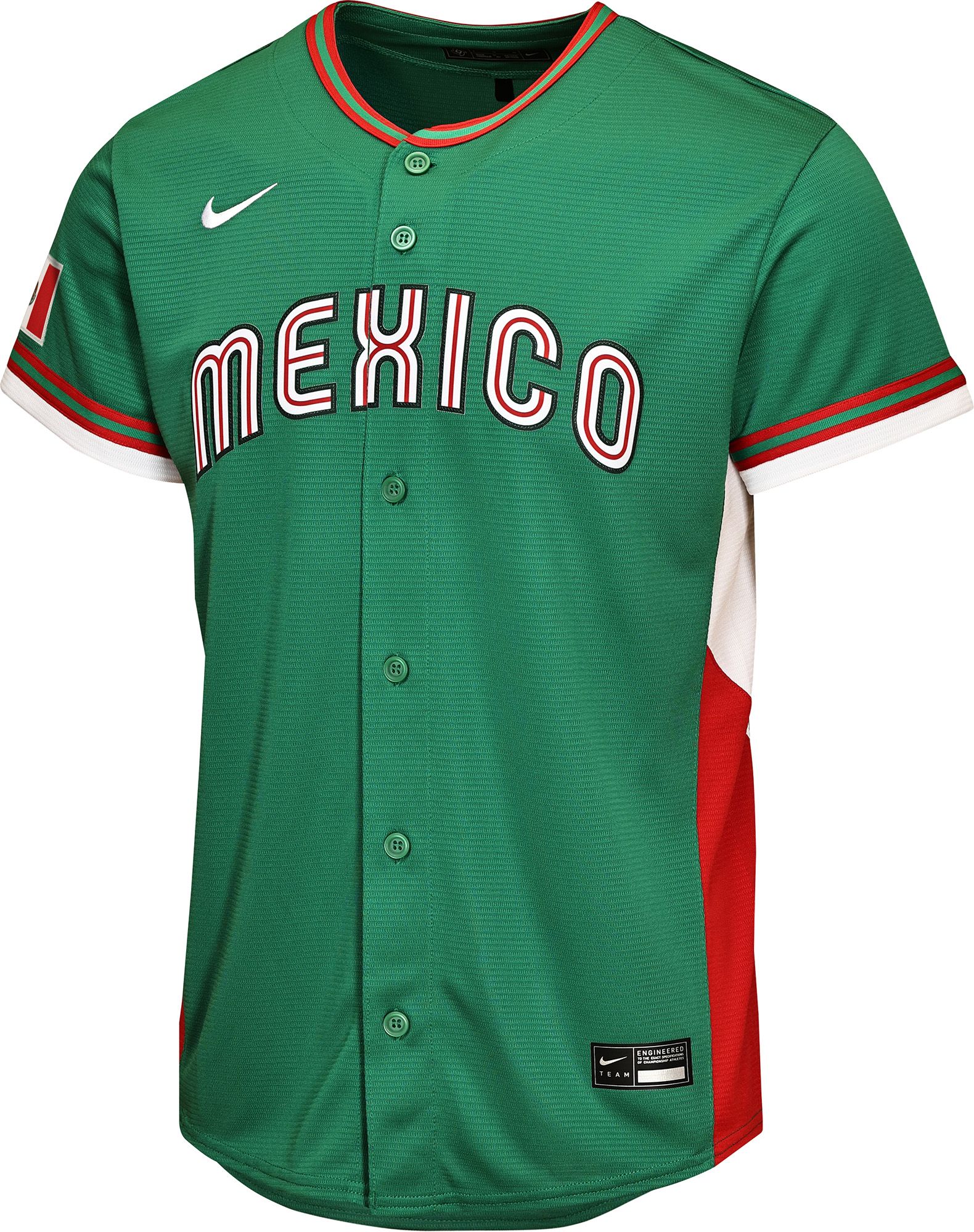 Nike Youth World Baseball Classic 2026 Mexico Green Homerun Road Jersey