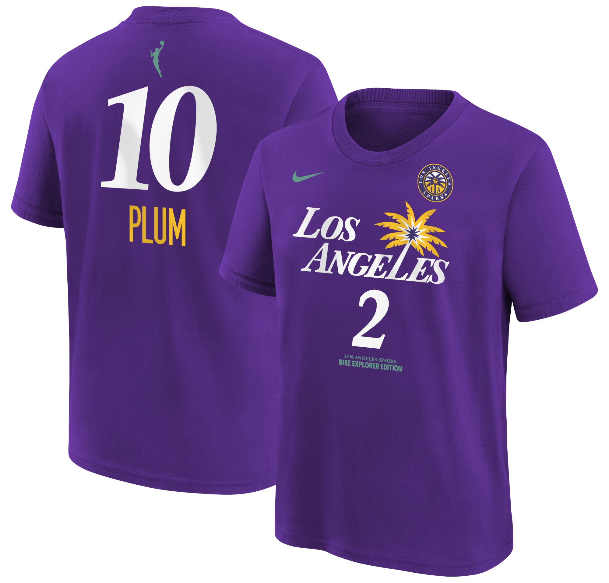 Nike Youth Los Angeles Sparks Kelsey Plum #10 Purple Explorer T-Shirt