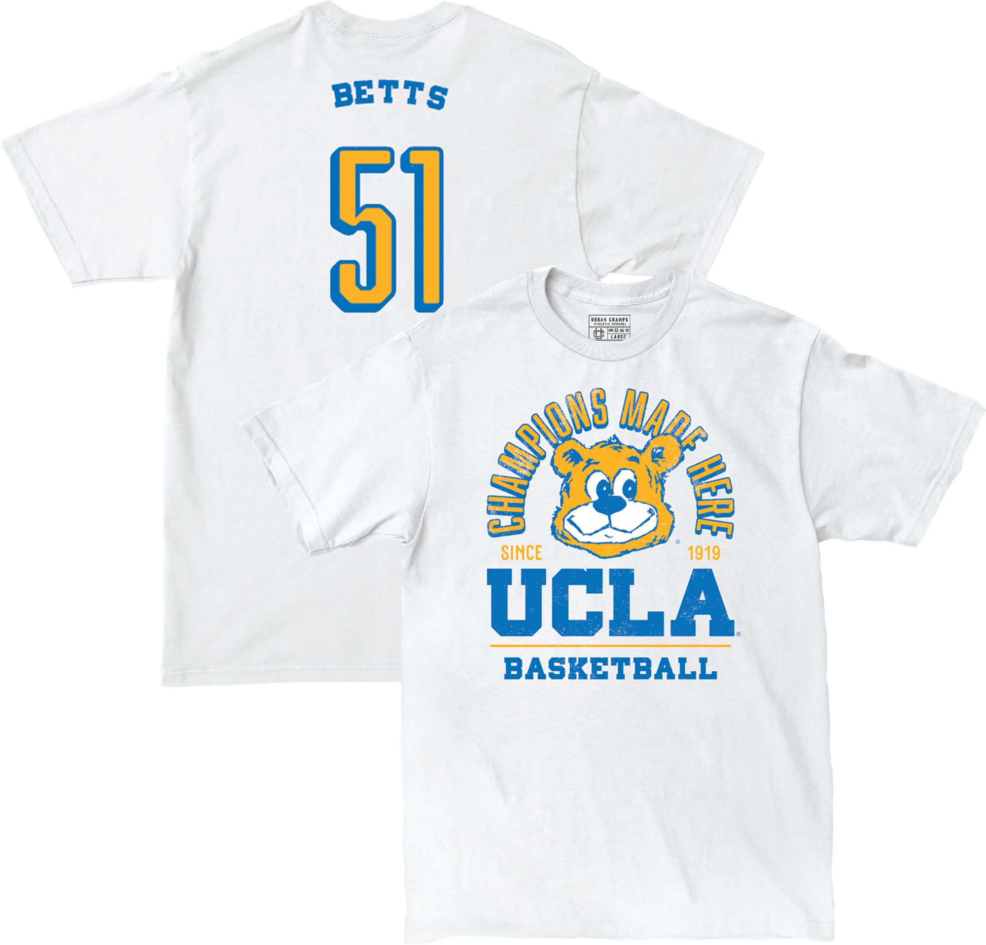 Campus Ink Men's UCLA Bruins Lauren Betts #51 White T-Shirt