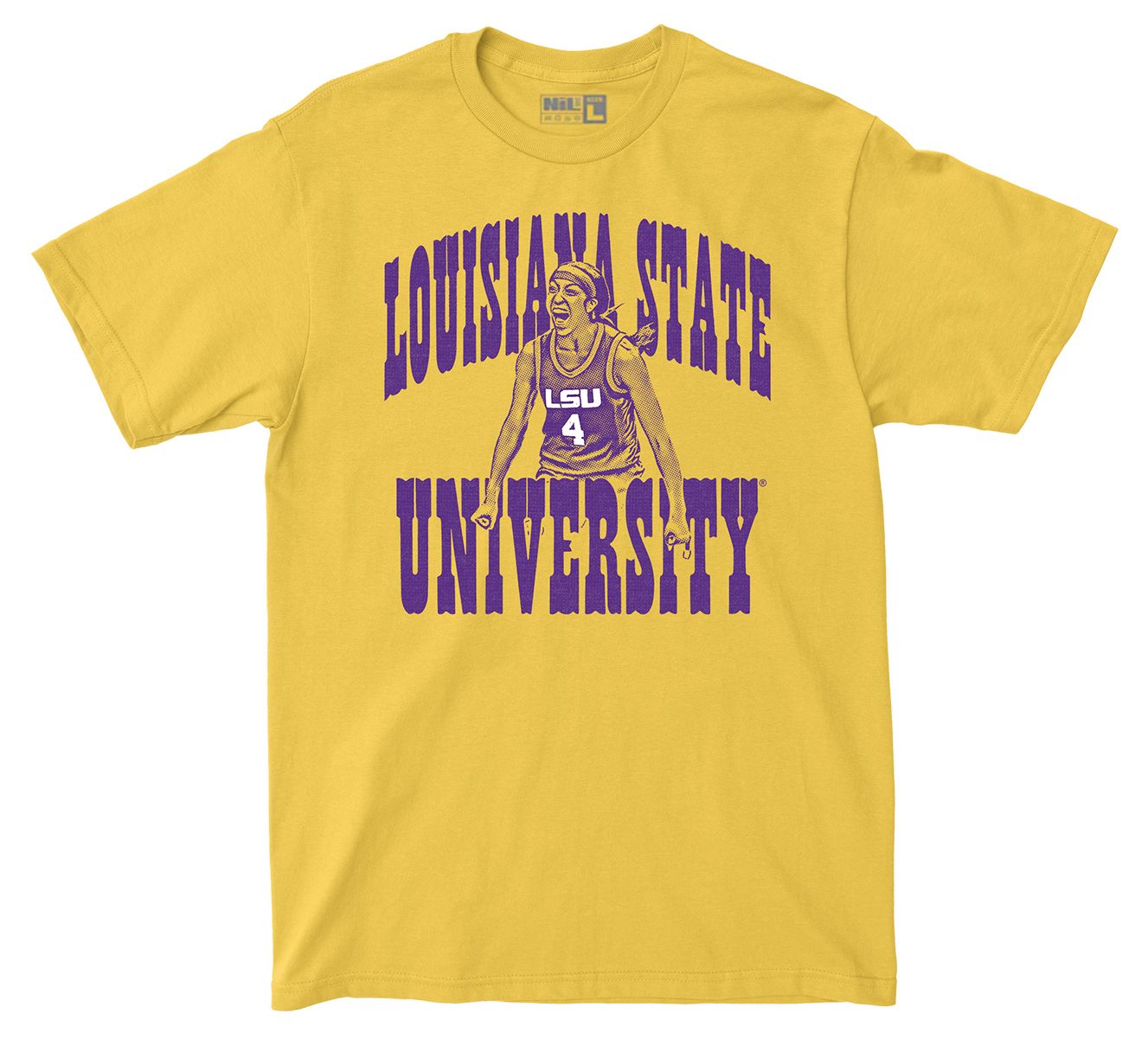 Campus Ink Men's LSU Tigers Flau'Jae Johnson #4 Gold Retro T-Shirt