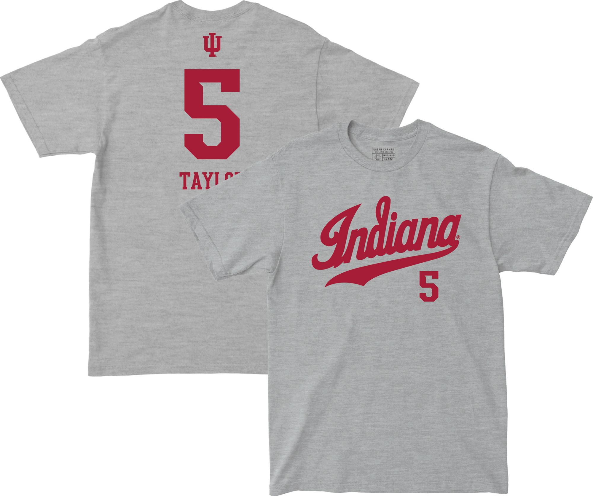 Campus Ink Men's Indiana Hoosiers Devin Taylor #5 Grey T-Shirt