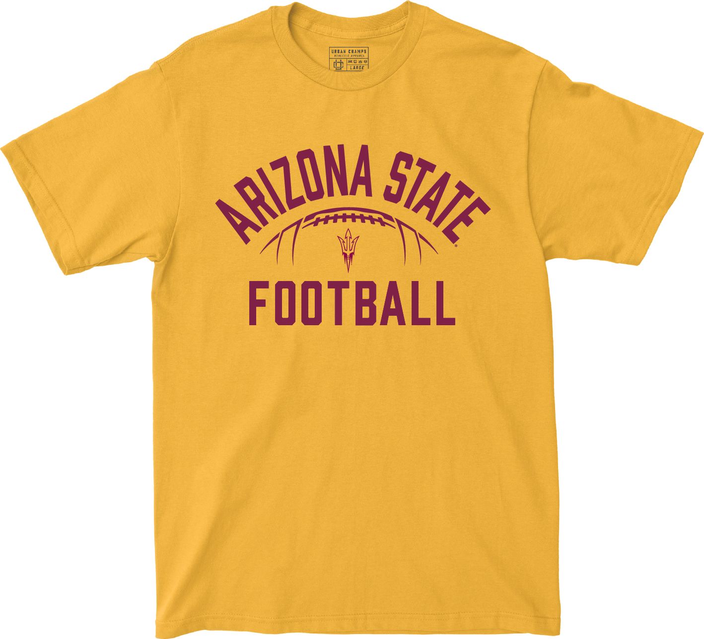 Campus Ink Adult Arizona State Sun Devils Gold Football Fork T-Shirt