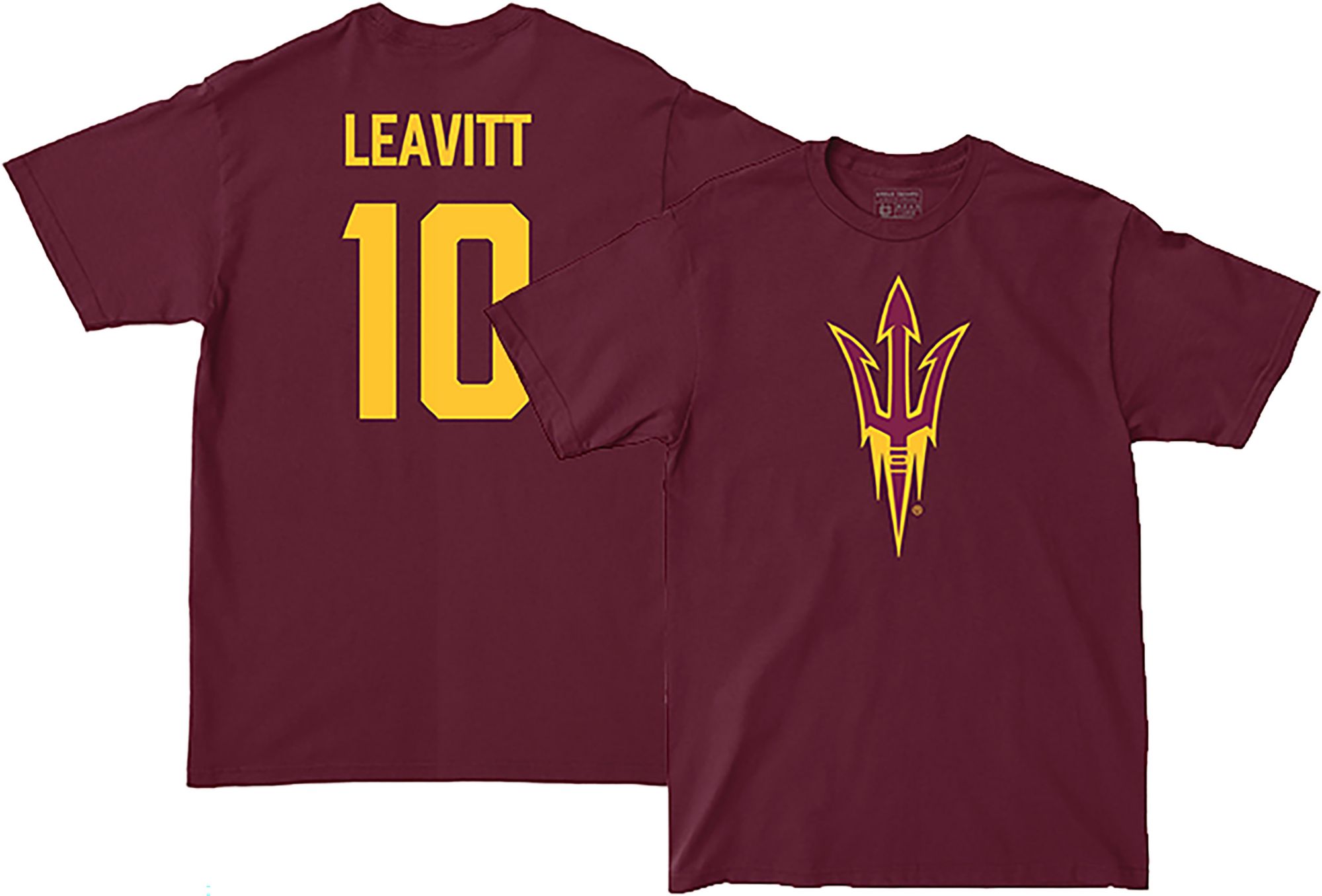 Campus Ink Men's Arizona State Sun Devils Sam Leavitt #10 Maroon Legacy T-Shirt