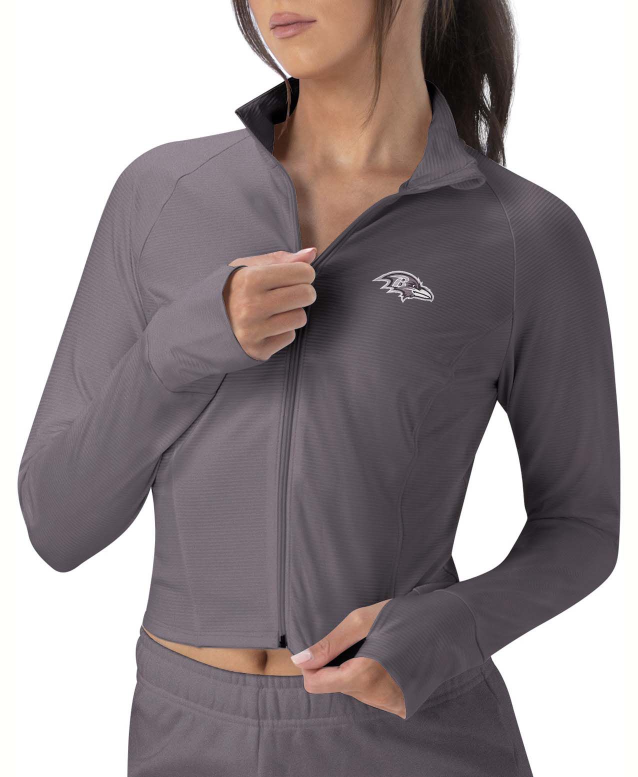 Certo Women's Baltimore Ravens Dark Haze Cropped Rib Jacket