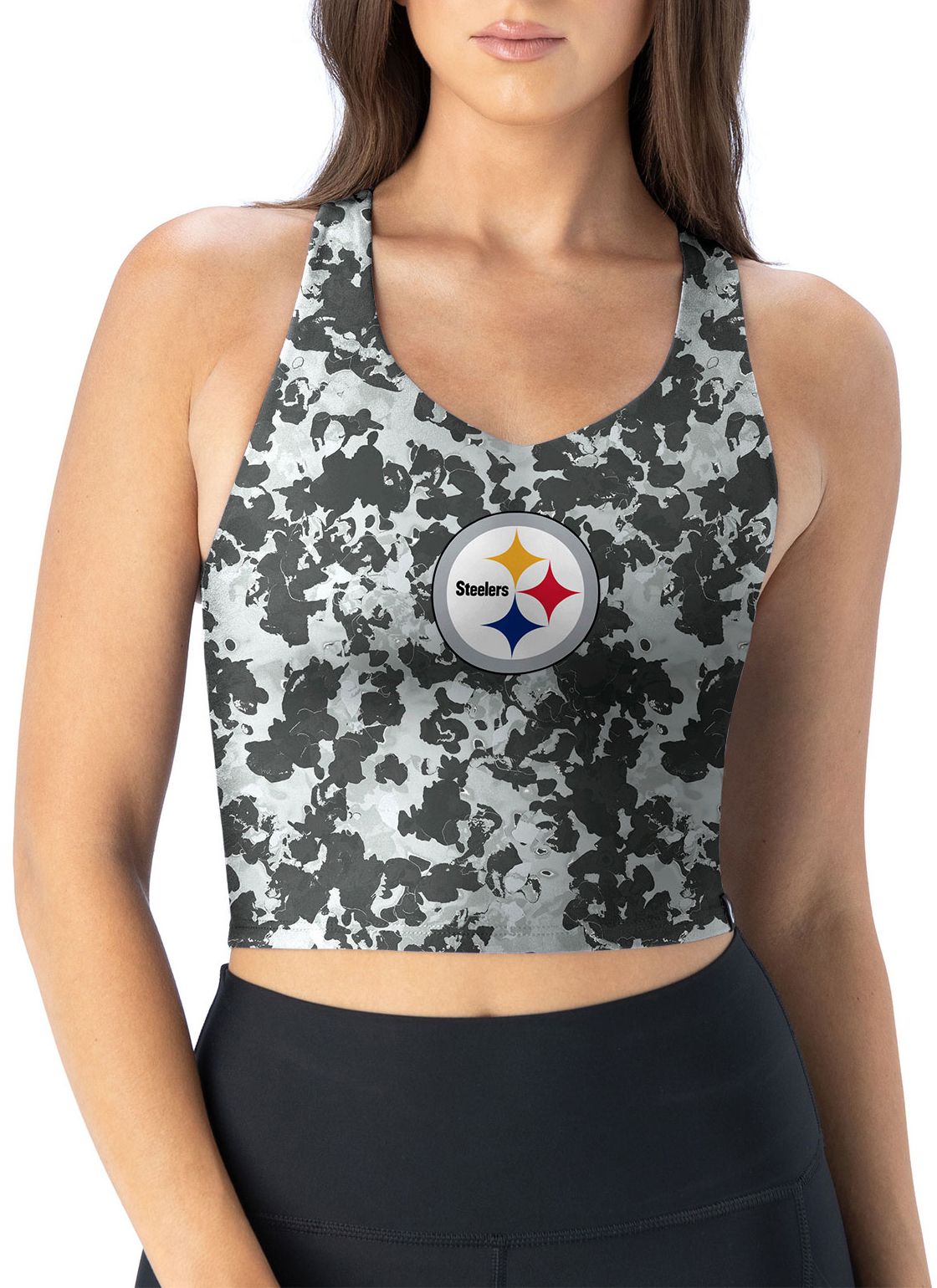 Certo Women's Pittsburgh Steelers Gray Ottoman Tank Top