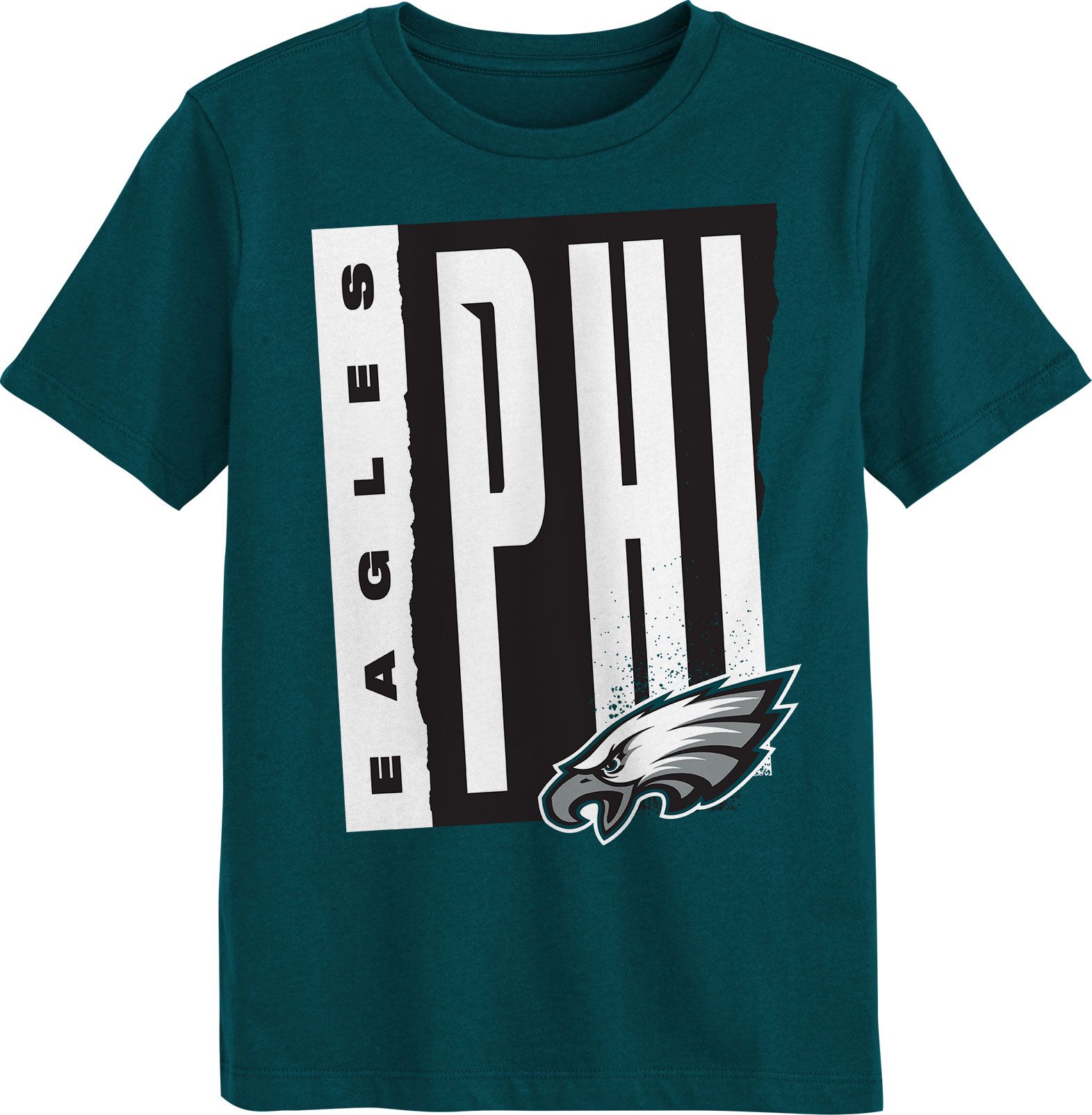 NFL Team Apparel Boys' Philadelphia Eagles Green Tear It Up T-Shirt