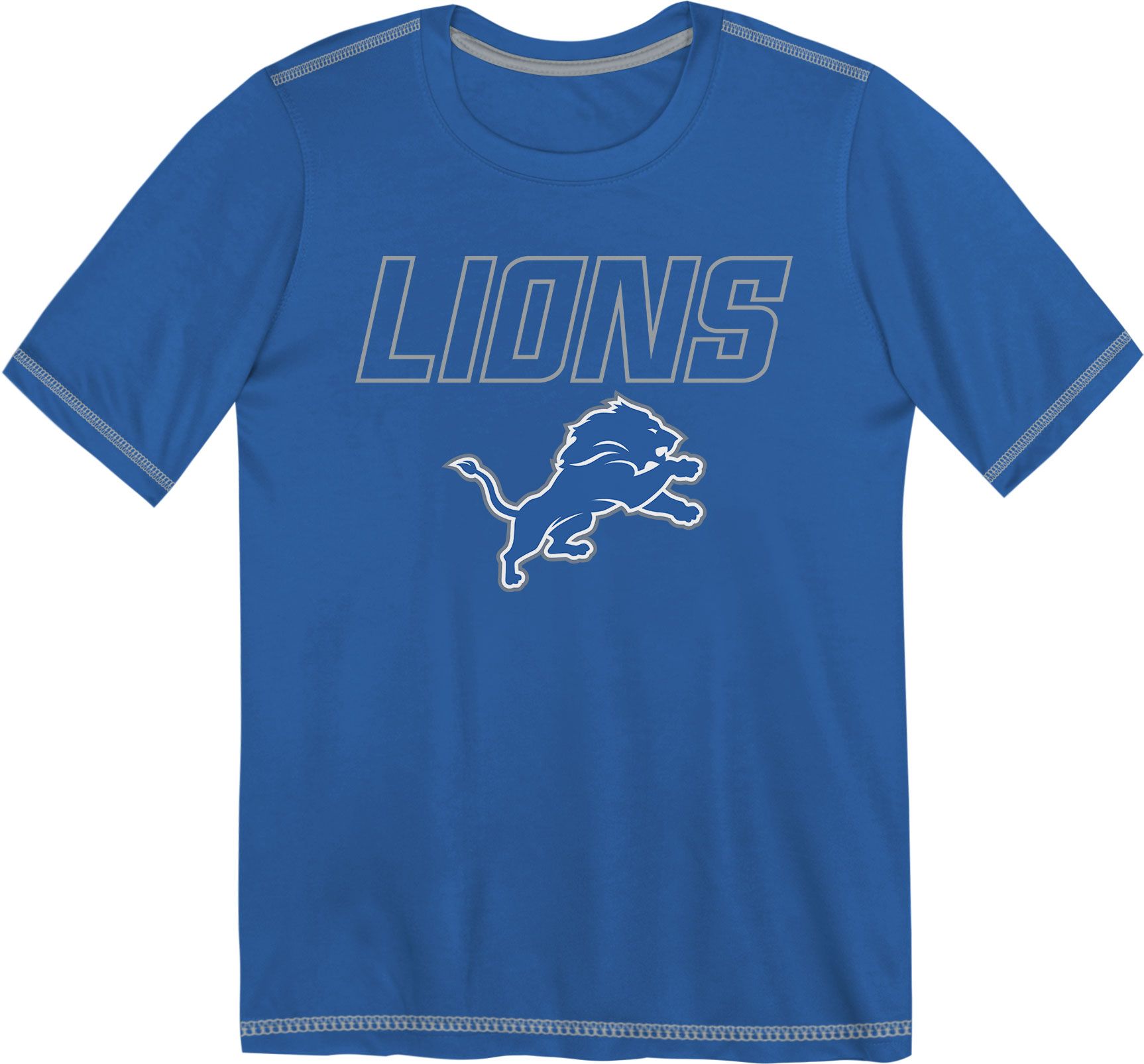NFL Team Apparel Boys' Detroit Lions Blue Hyped Up T-Shirt