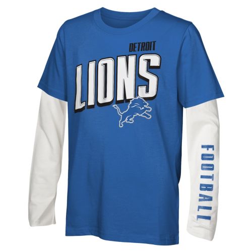 NFL Team Apparel Boys' Detroit Lions Blue Spark 4-7 Posterize