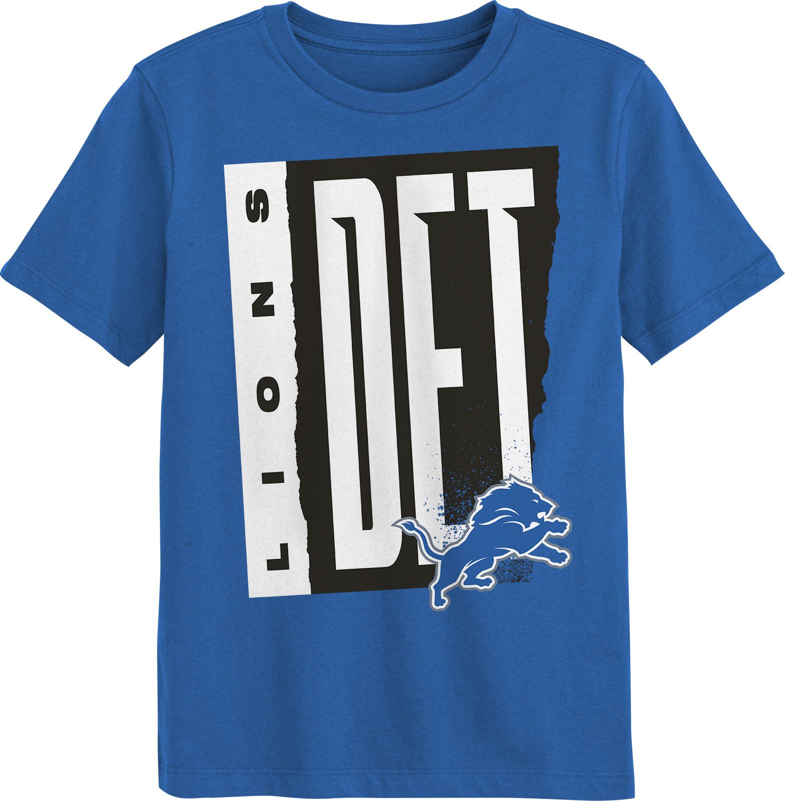 NFL Team Apparel Boys' Detroit Lions Blue Spark Tear It Up T-Shirt