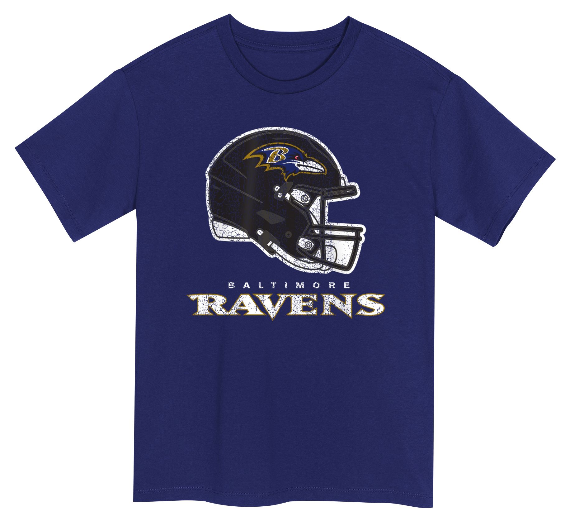 NFL Team Apparel Boys' Baltimore Ravens Purple 4-7 Get Loud Short Sleeve T-Shirt