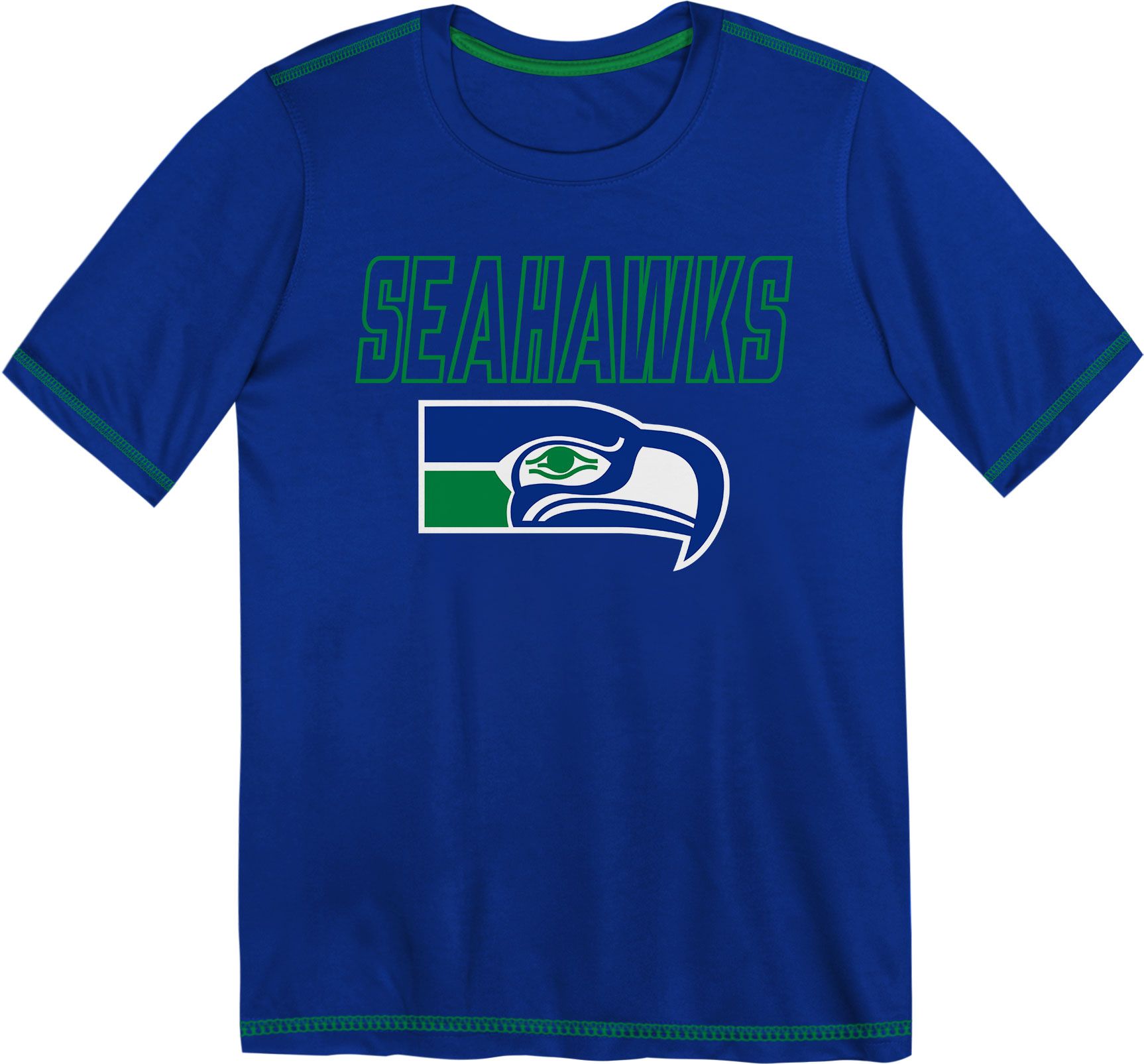 NFL Team Apparel Boys' Seattle Seahawks Navy Hyped Up T-Shirt