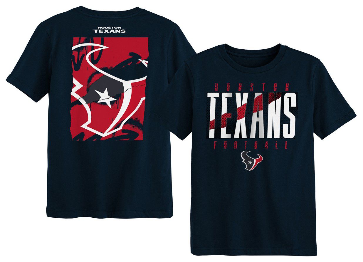 NFL Team Apparel Boys' Houston Texans Navy Posterize T-Shirt