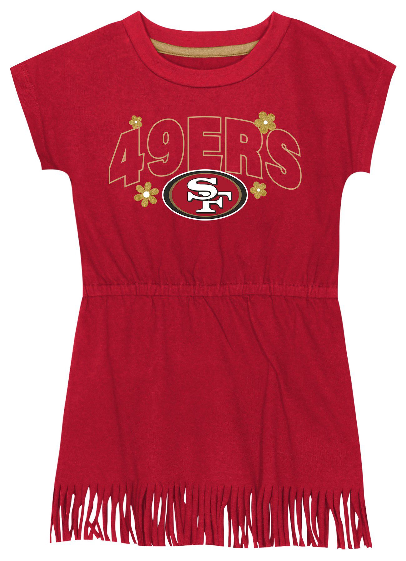 NFL Team Apparel Girls' San Francisco 49ers Red Fringe Dress