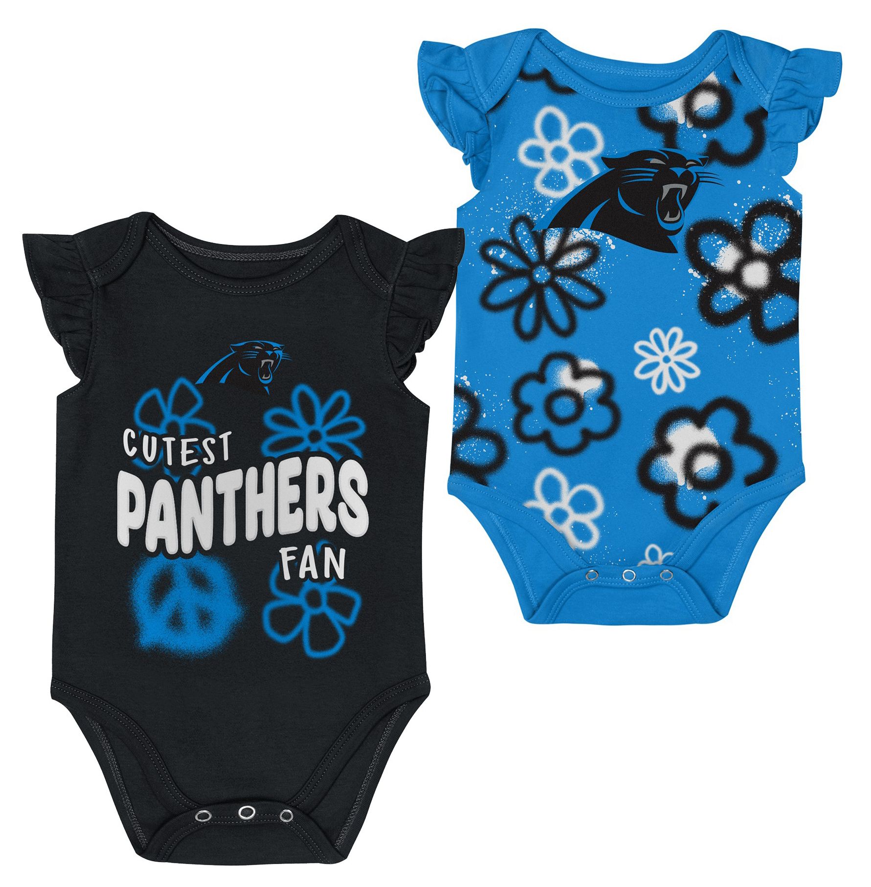 NFL Team Apparel Infant Carolina Panthers Black Newborn Heart Content 2-Piece Set
