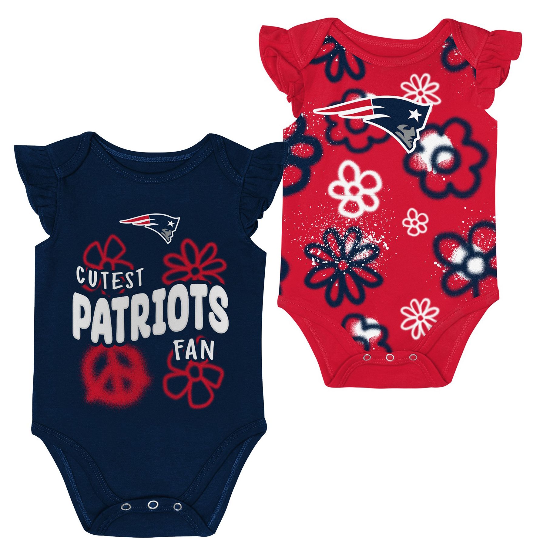 NFL Team Apparel Infant New England Patriots Navy Newborn Heart Content 2-Piece Set