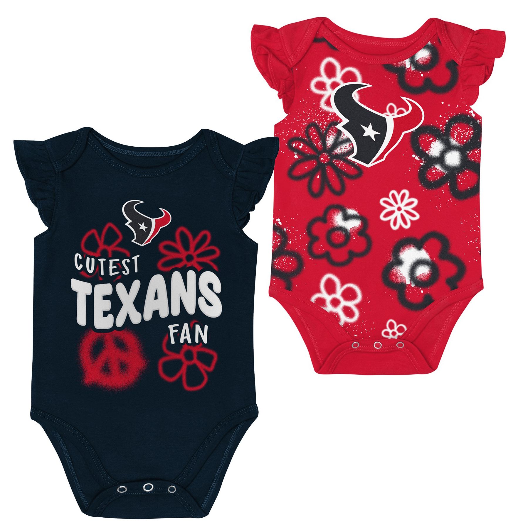 NFL Team Apparel Infant Houston Texans Navy Newborn Heart Content 2-Piece Set