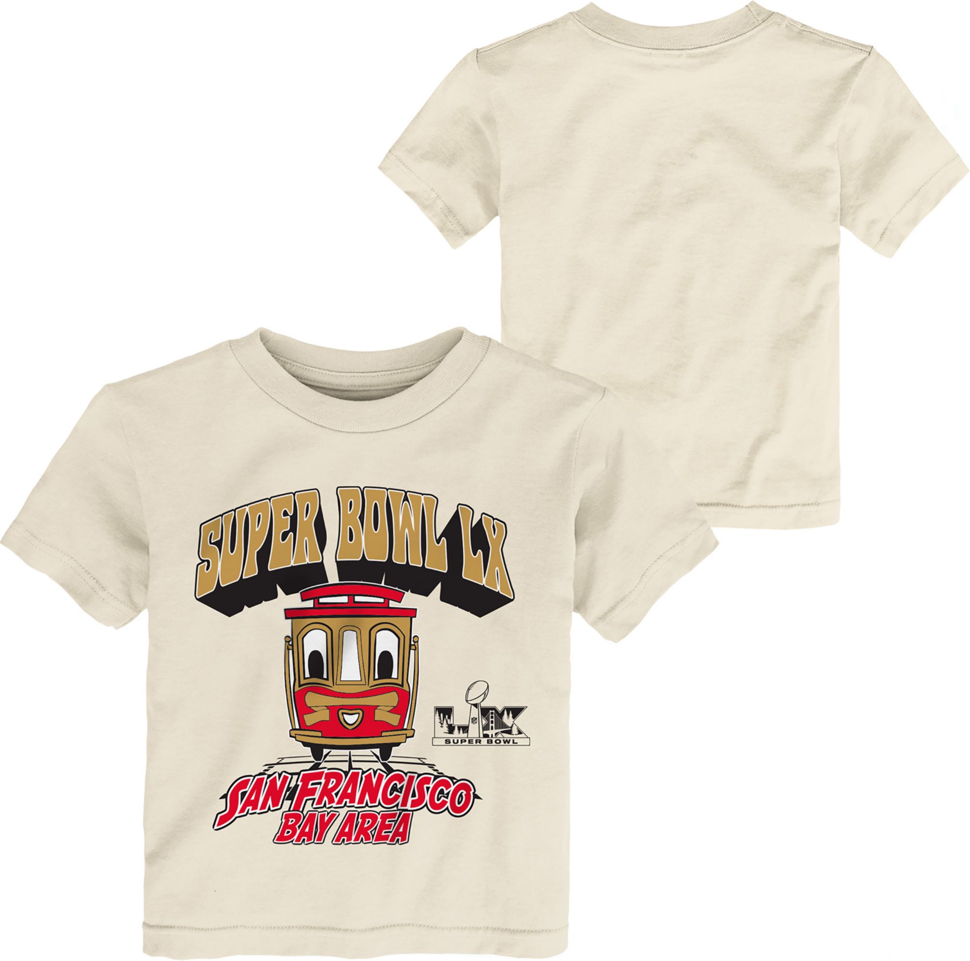 NFL Team Apparel Toddler 2025-26 Super Bowl LX Natural Trolley T-Shirt