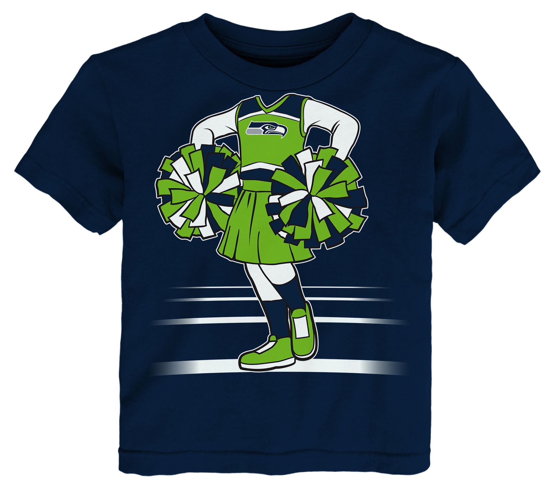 NFL Team Apparel Toddler Seattle Seahawks Navy Game Fit Girl T-Shirt
