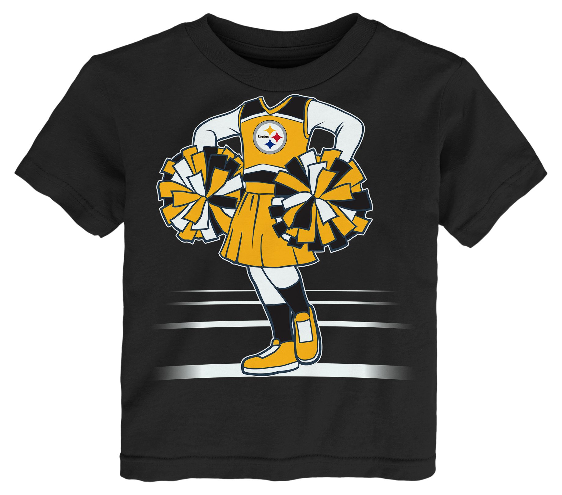 NFL Team Apparel Toddler Pittsburgh Steelers Black Game Girl T-Shirt