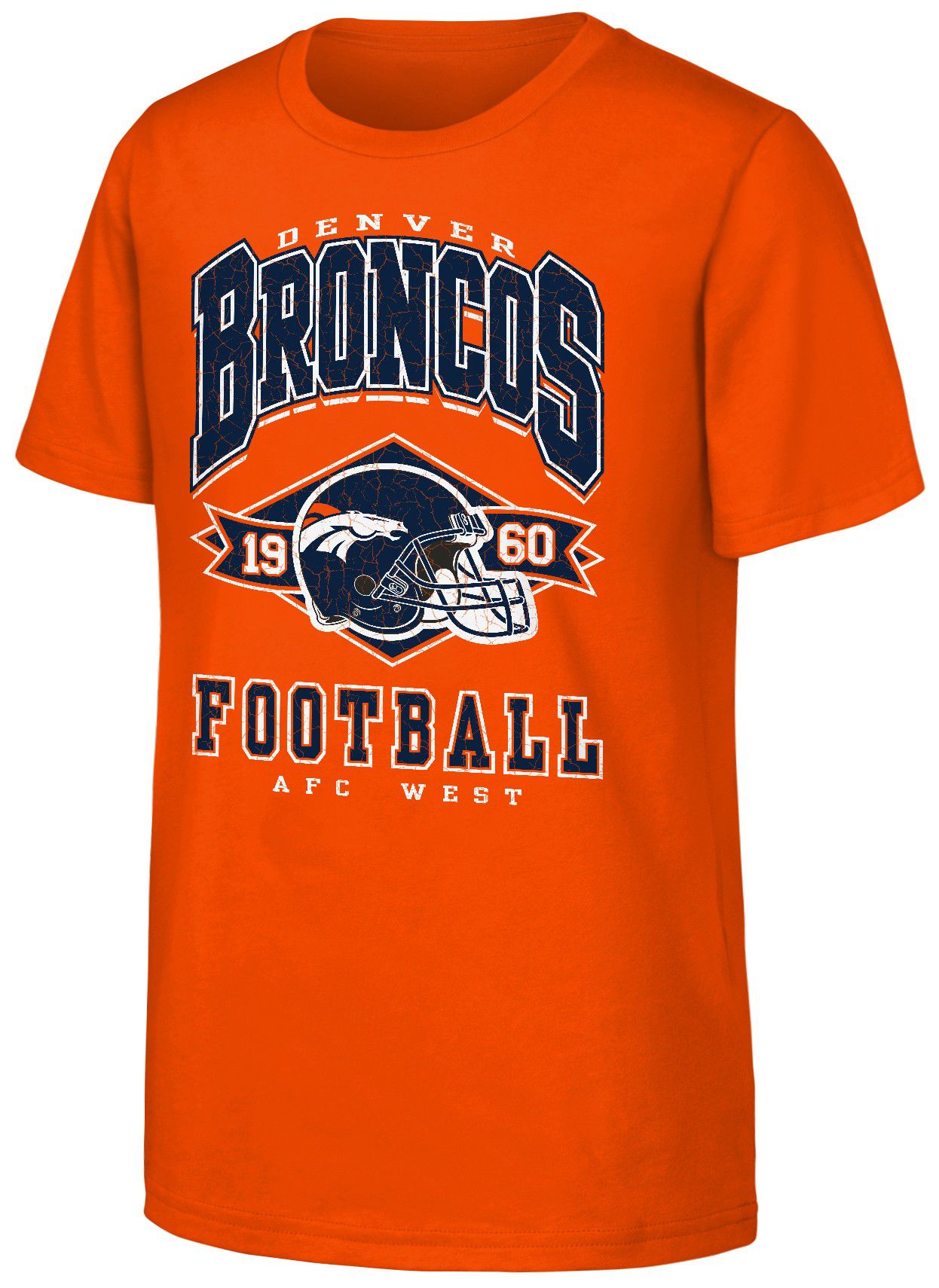 NFL Team Apparel Youth Denver Broncos Orange Kickoff T-Shirt