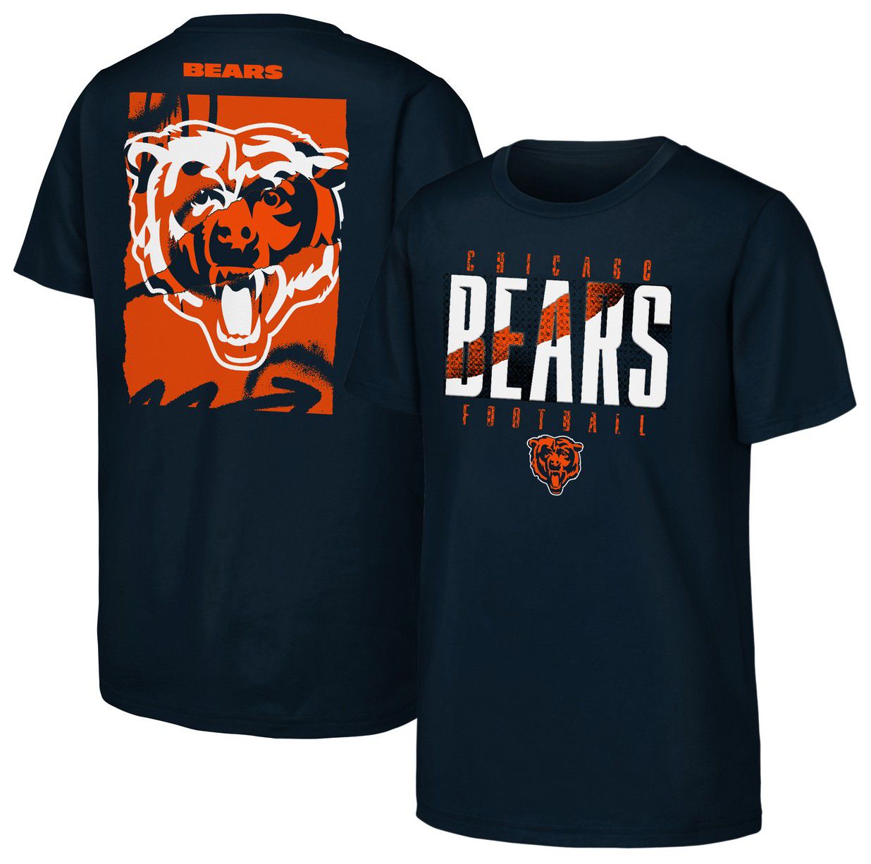 NFL Team Apparel Youth Chicago Bears Navy Posterize T-Shirt