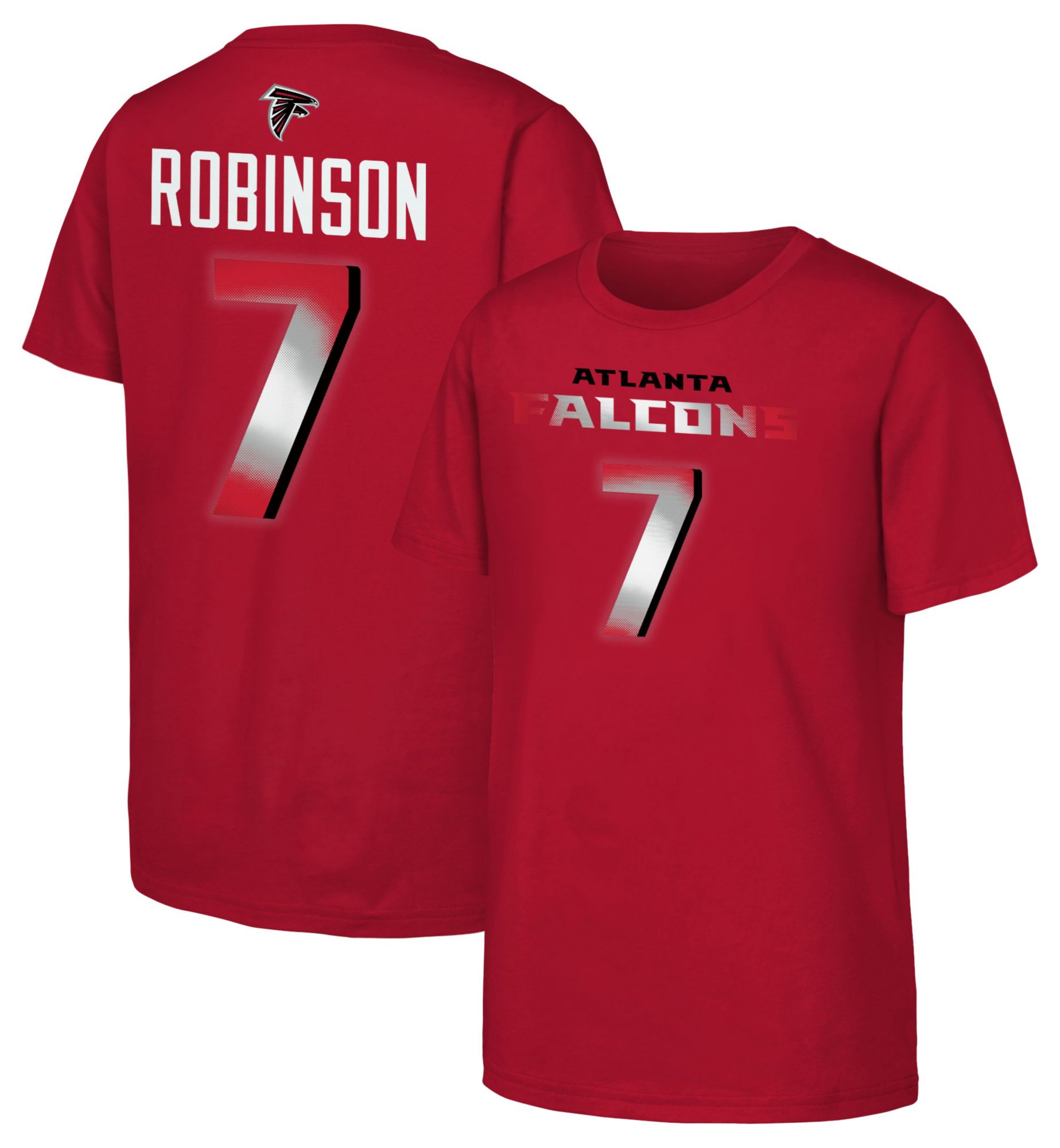 NFL Team Apparel Youth Atlanta Falcons Bijan Robinson #7 Dark Red T-Shirt