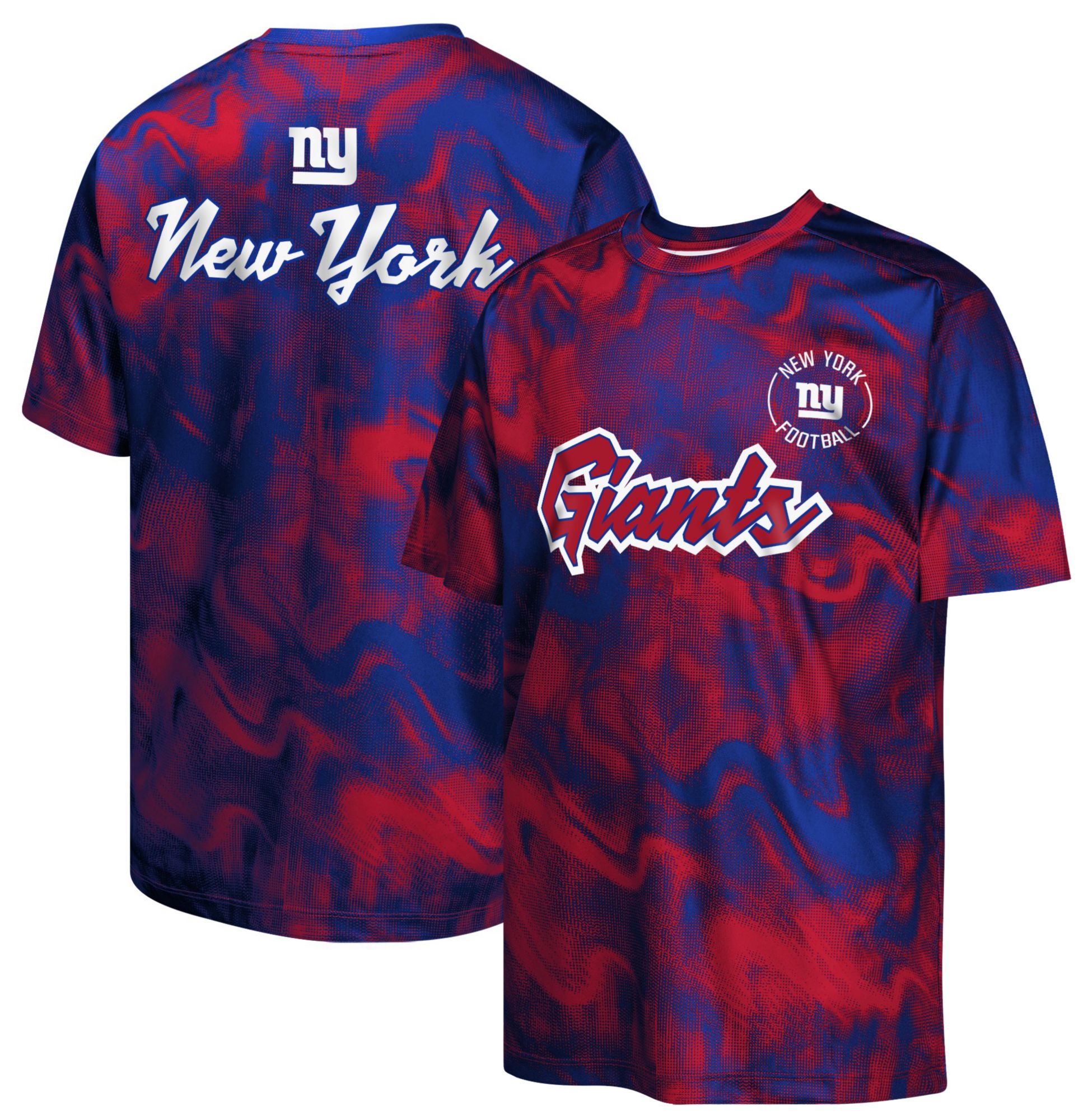 NFL Team Apparel Youth New York Giants Royal 'Hand Off' T-Shirt