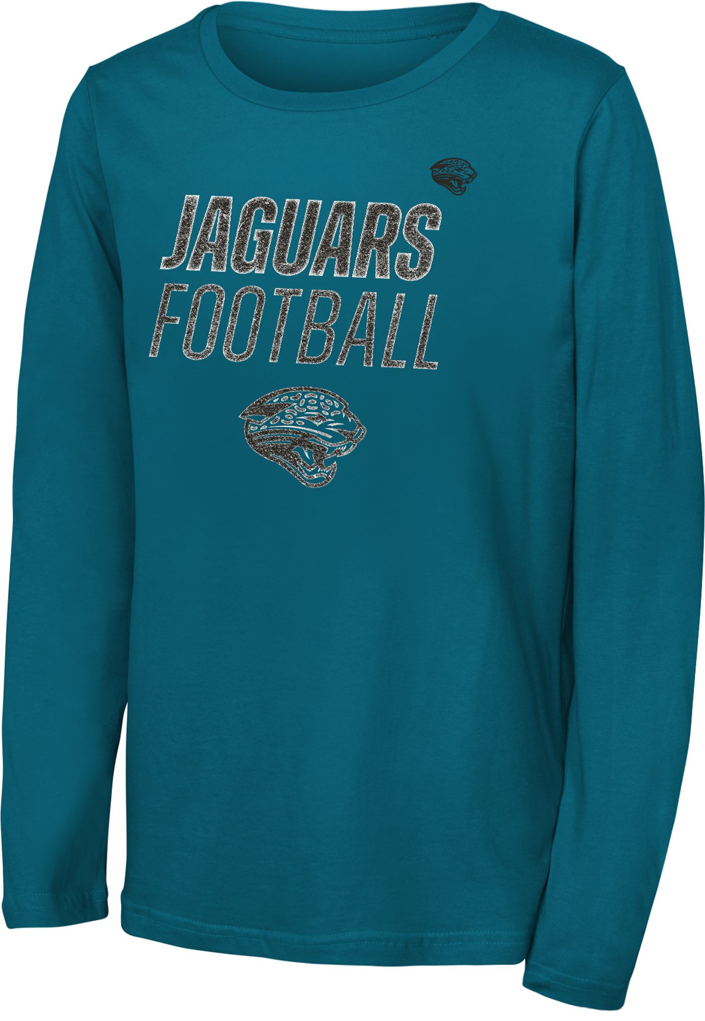 NFL Team Apparel Youth Jacksonville Jaguars Teal Worn Trendy Long Sleeve Shirt
