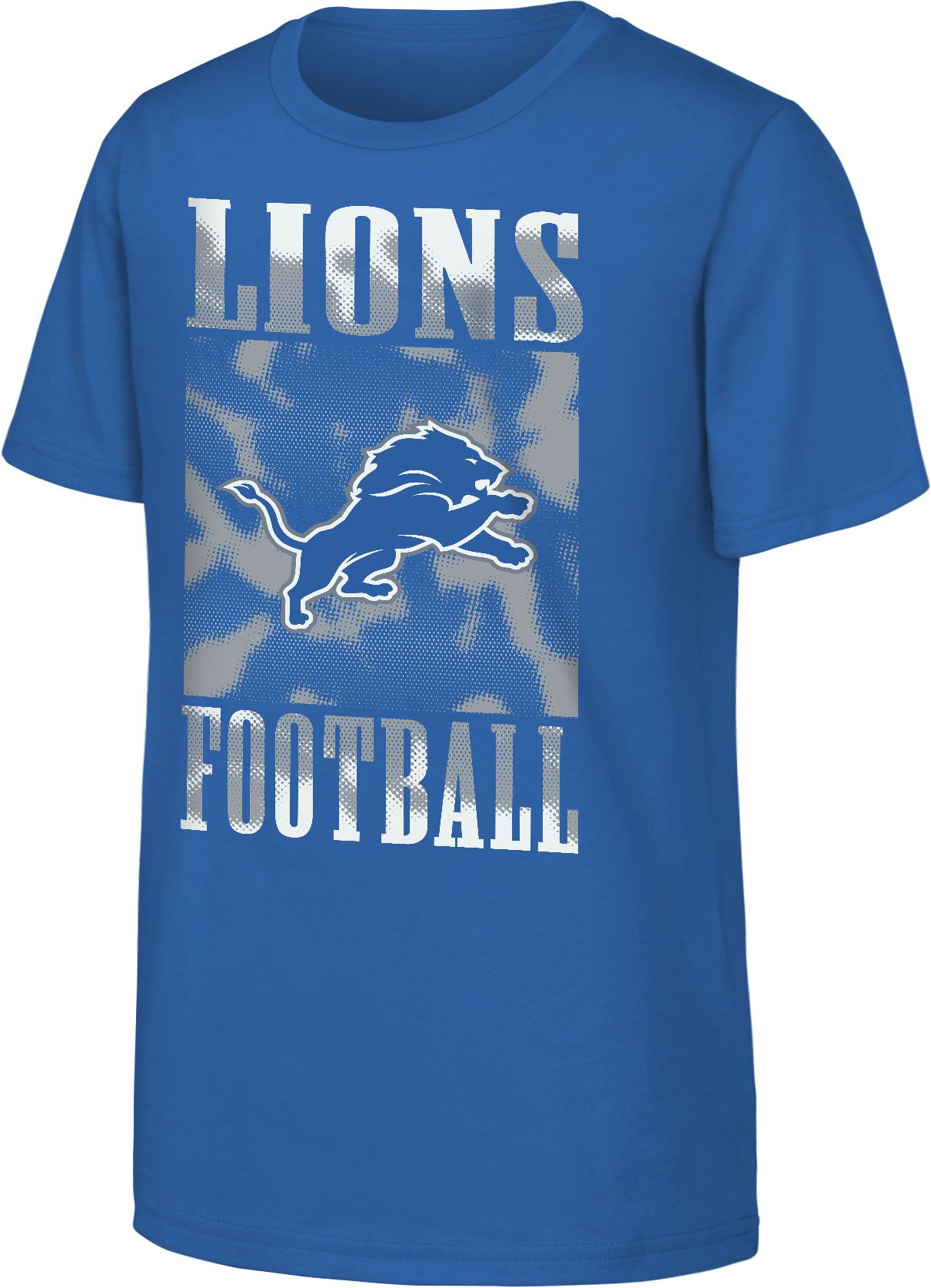 NFL Team Apparel Youth Detroit Lions Garage Hero Blue Spark T-Shirt