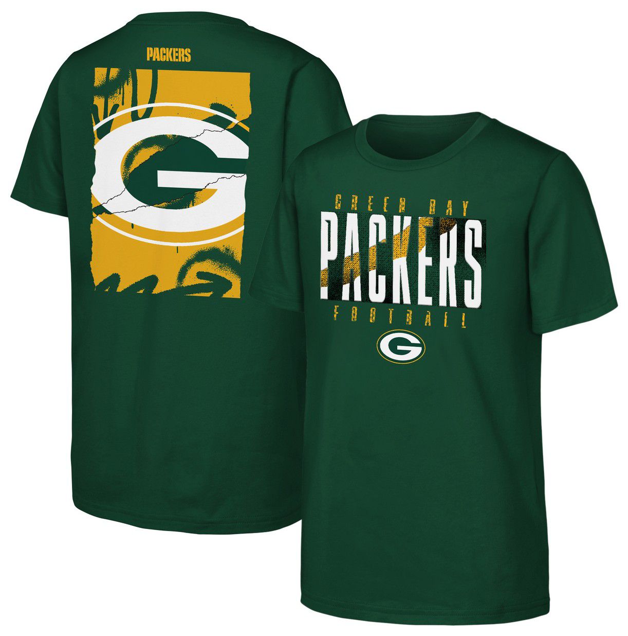 NFL Team Apparel Youth Green Bay Packers Hunter Posterize T-Shirt