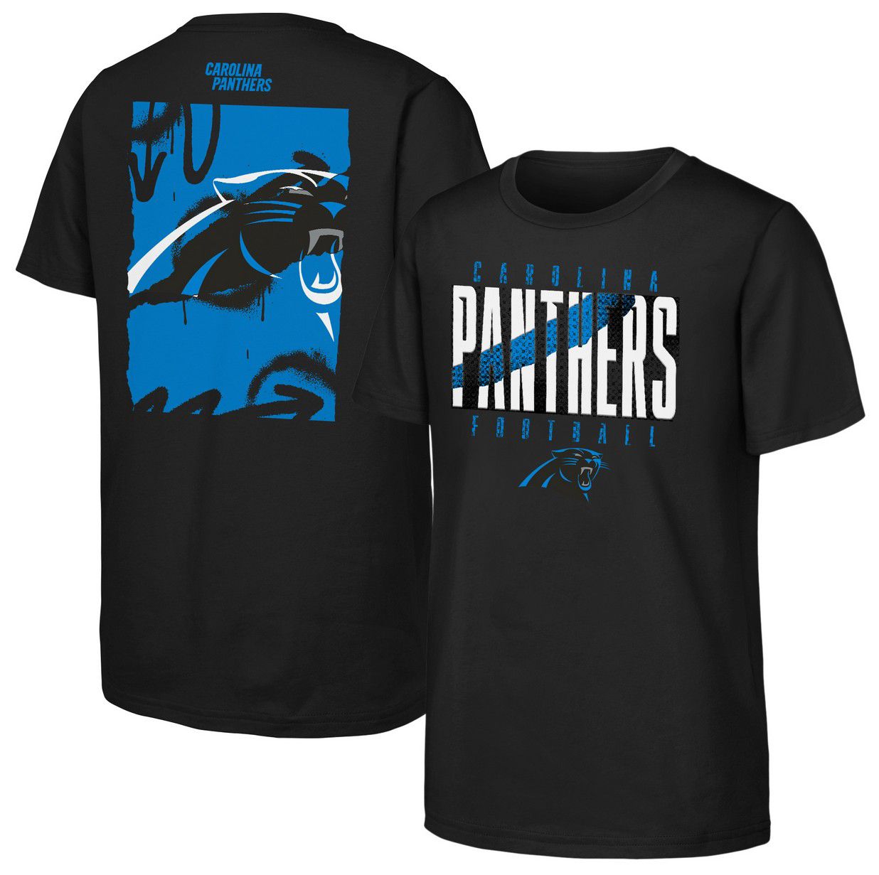 NFL Team Apparel Youth Carolina Panthers Black Posterize T-Shirt