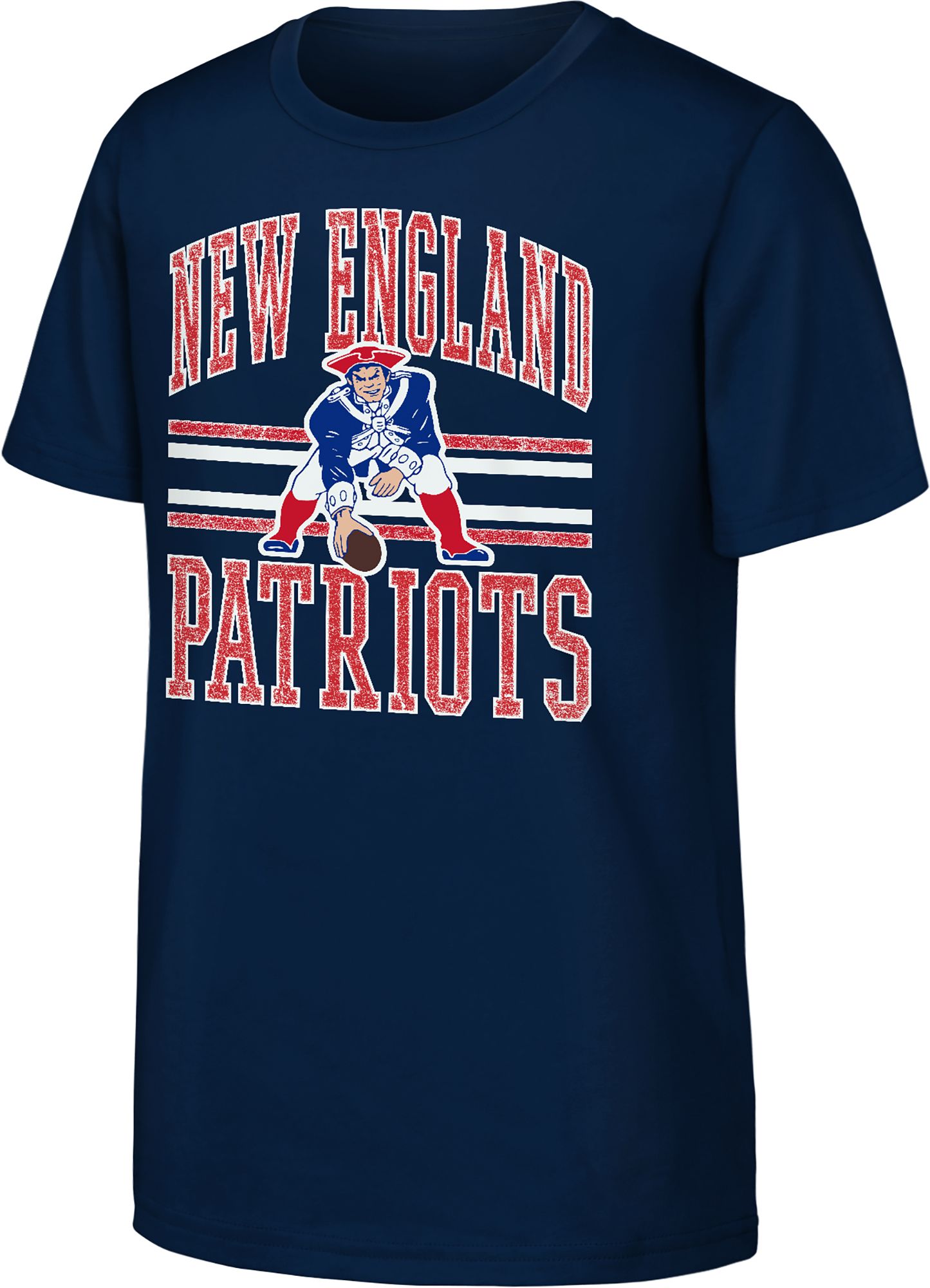 NFL Team Apparel Youth New England Patriots Navy Thrift Style T-Shirt