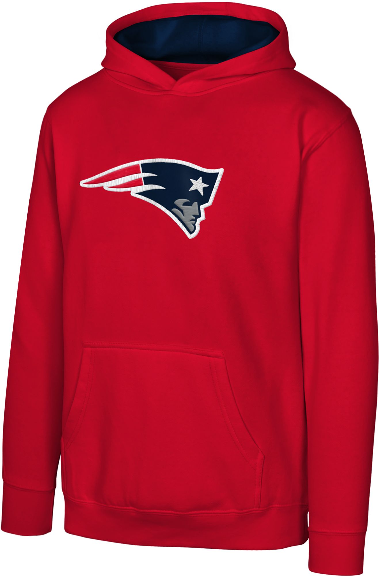 NFL Team Apparel Youth New England Patriots Red Primary Logo Hoodie