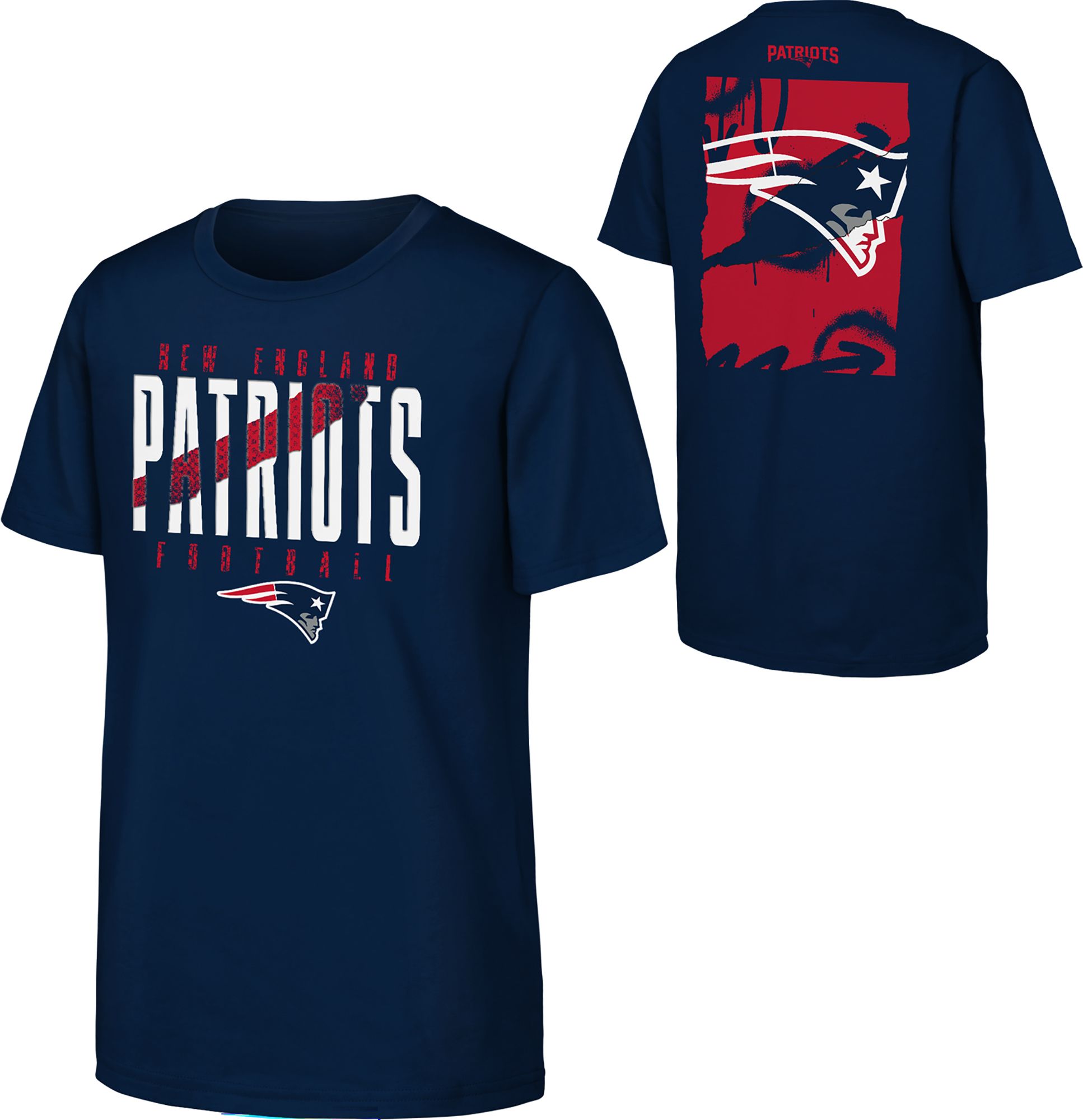 NFL Team Apparel Youth New England Patriots Navy Posterize T-Shirt