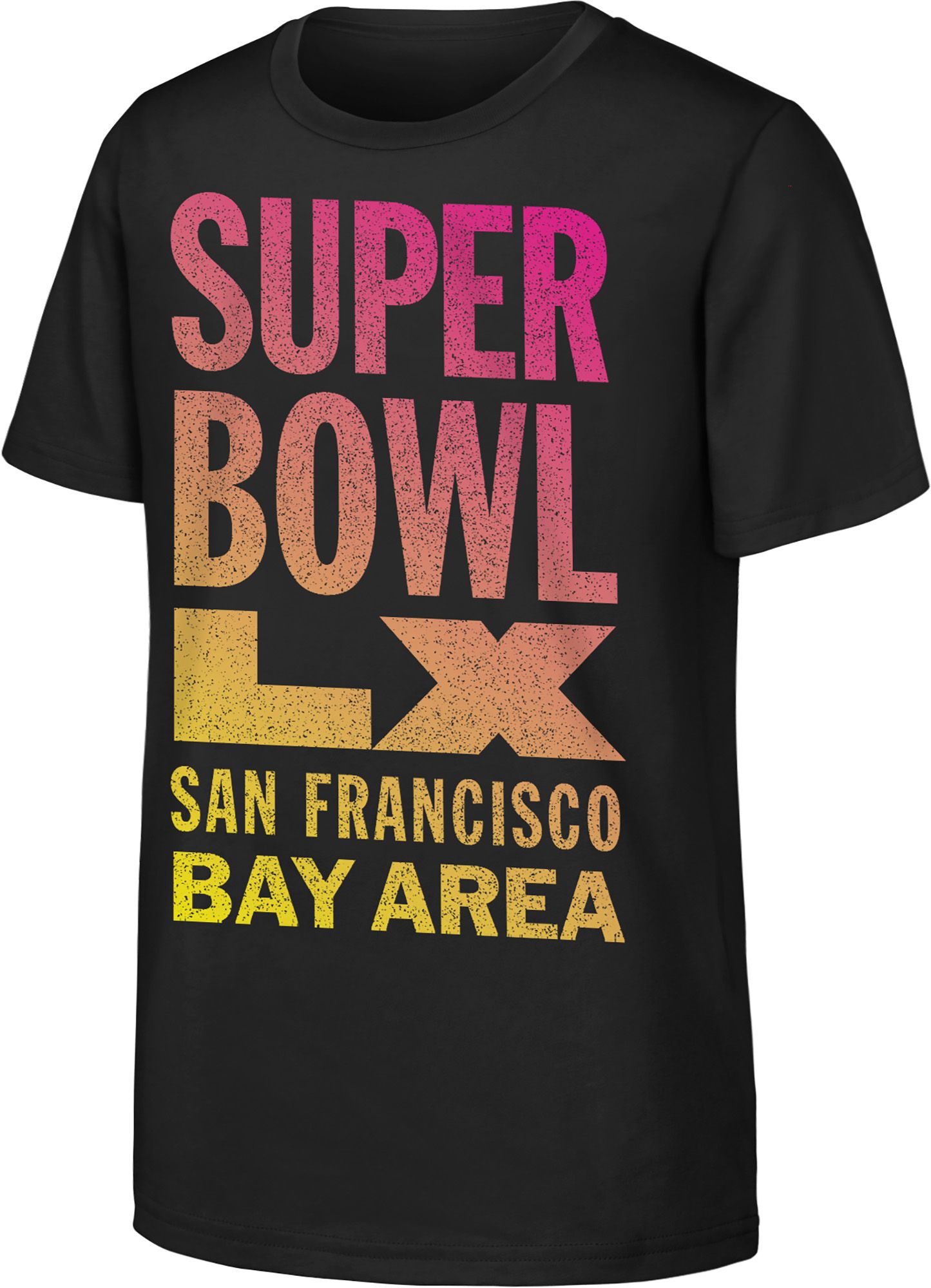 NFL Team Apparel Youth 2025-26 Super Bowl LX Black Poster Gradient T-Shirt