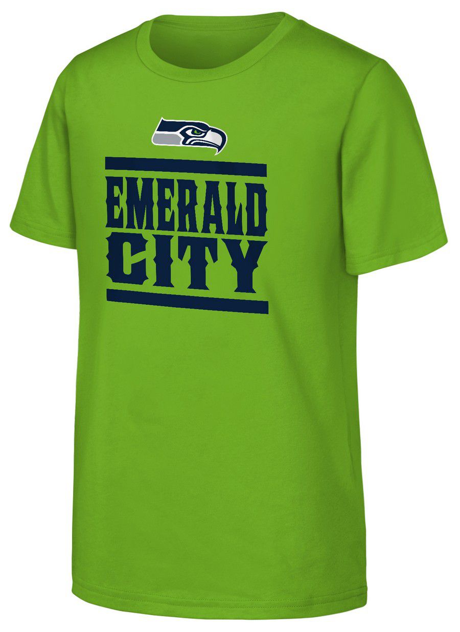 NFL Team Apparel Youth Seattle Seahawks Action Green Team Spirit T-Shirt