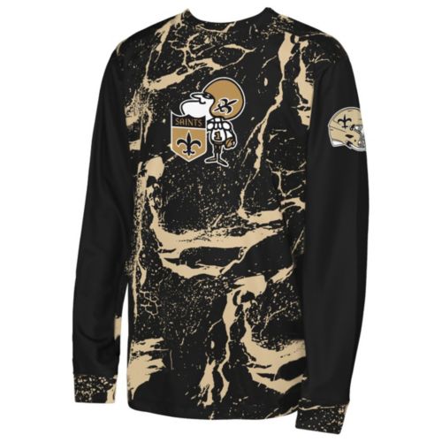 NFL Team Apparel Youth New Orleans Saints Black Extra Point Hoodie