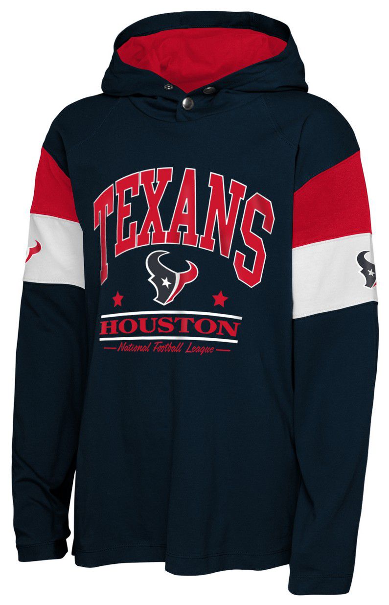 NFL Team Apparel Youth Houston Texans Navy Champs Back Long Sleeve Shirt